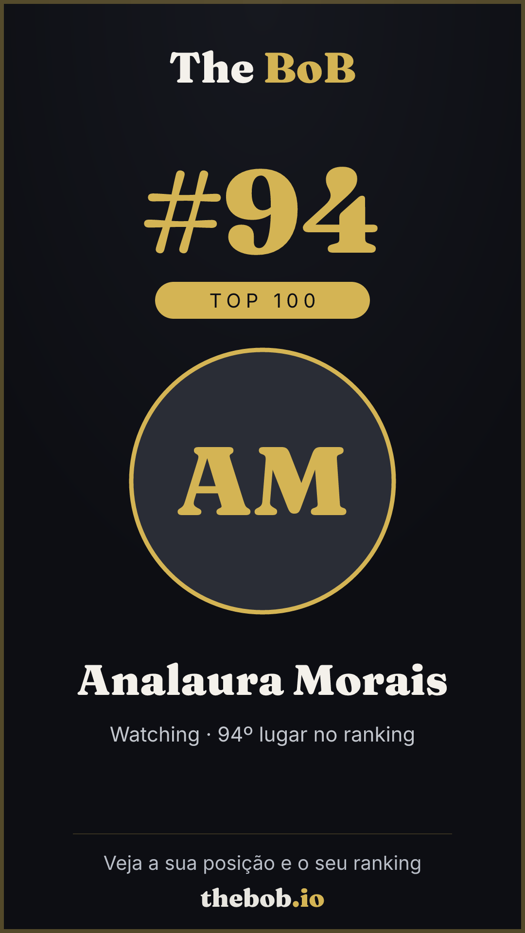 Selo The BoB · Analaura Morais