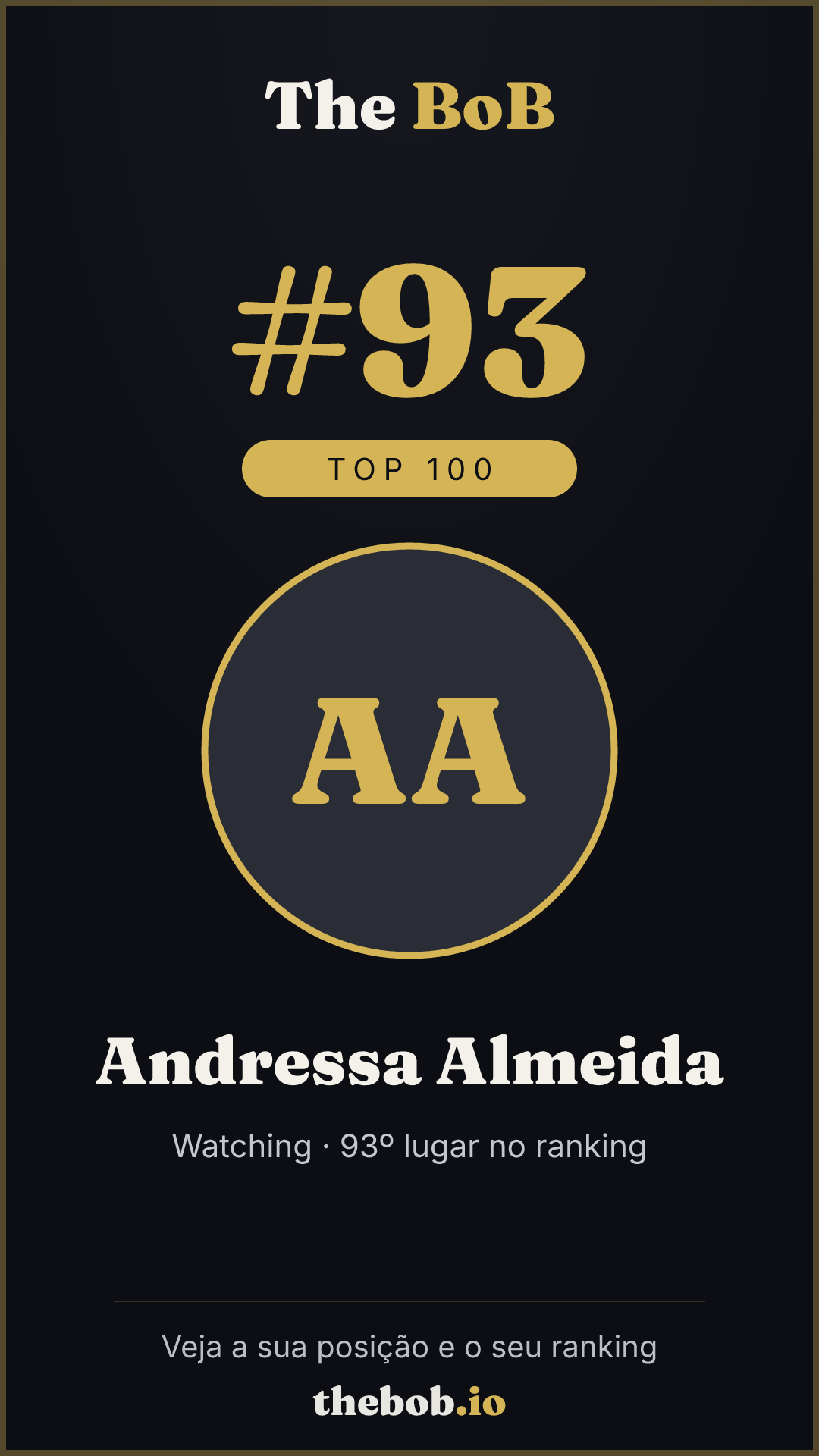 Selo The BoB · Andressa Almeida