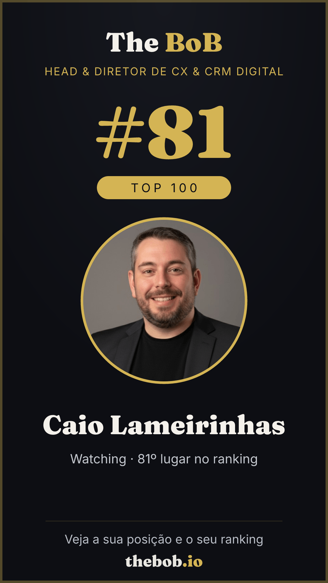 Selo The BoB · Caio Lameirinhas