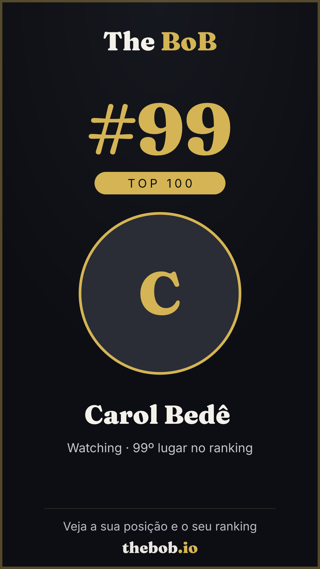 Selo The BoB · Carol Bedê ️‍