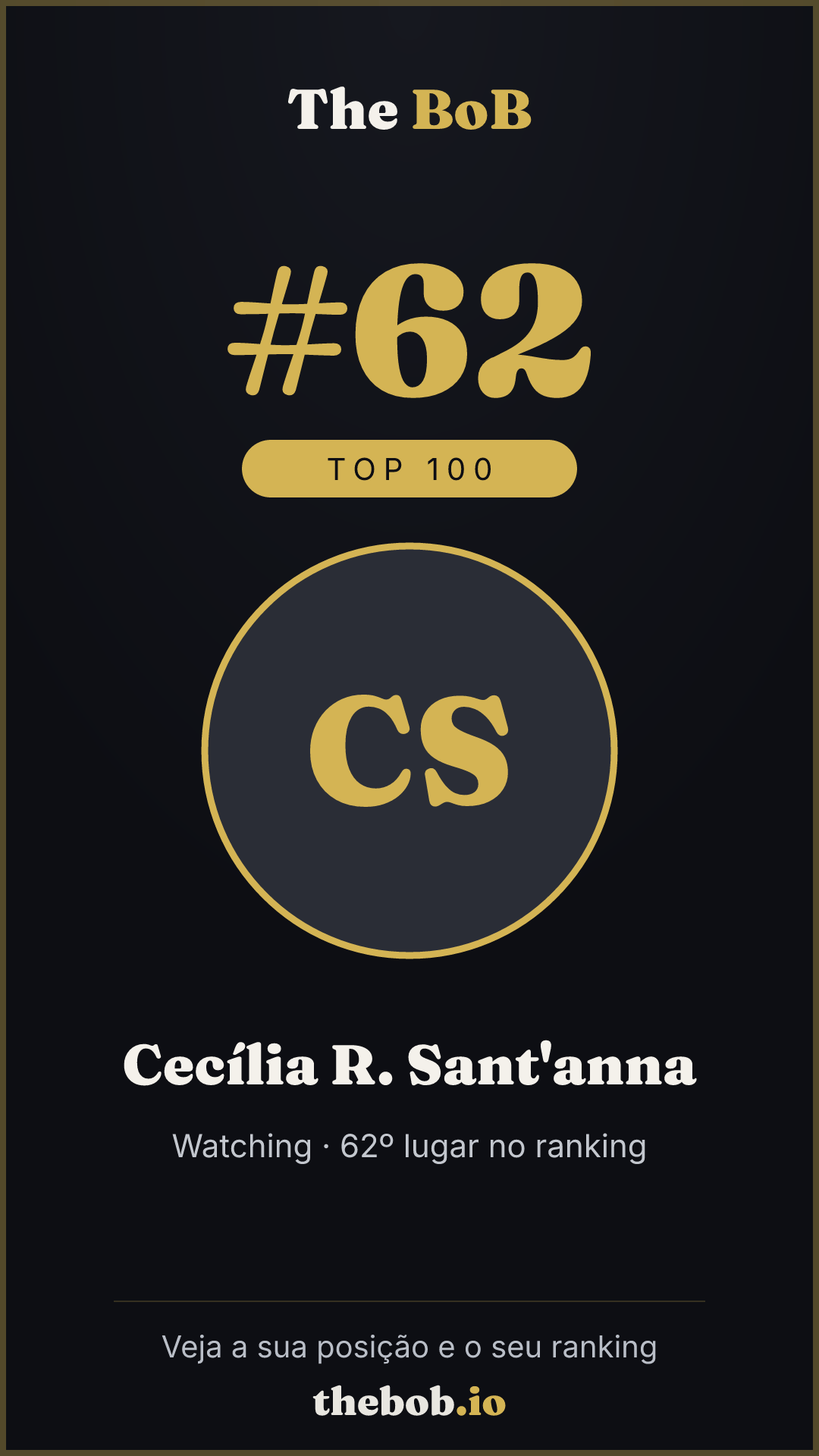 Selo The BoB · Cecília R. Sant'anna