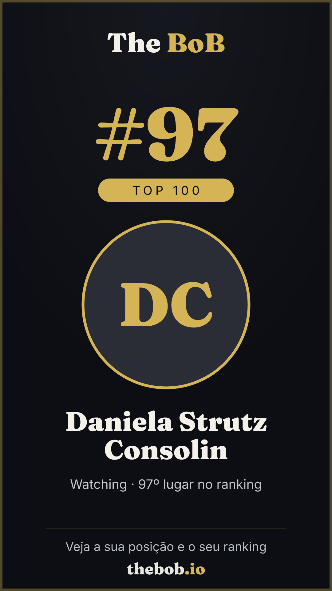 Selo The BoB · Daniela Strutz Consolin