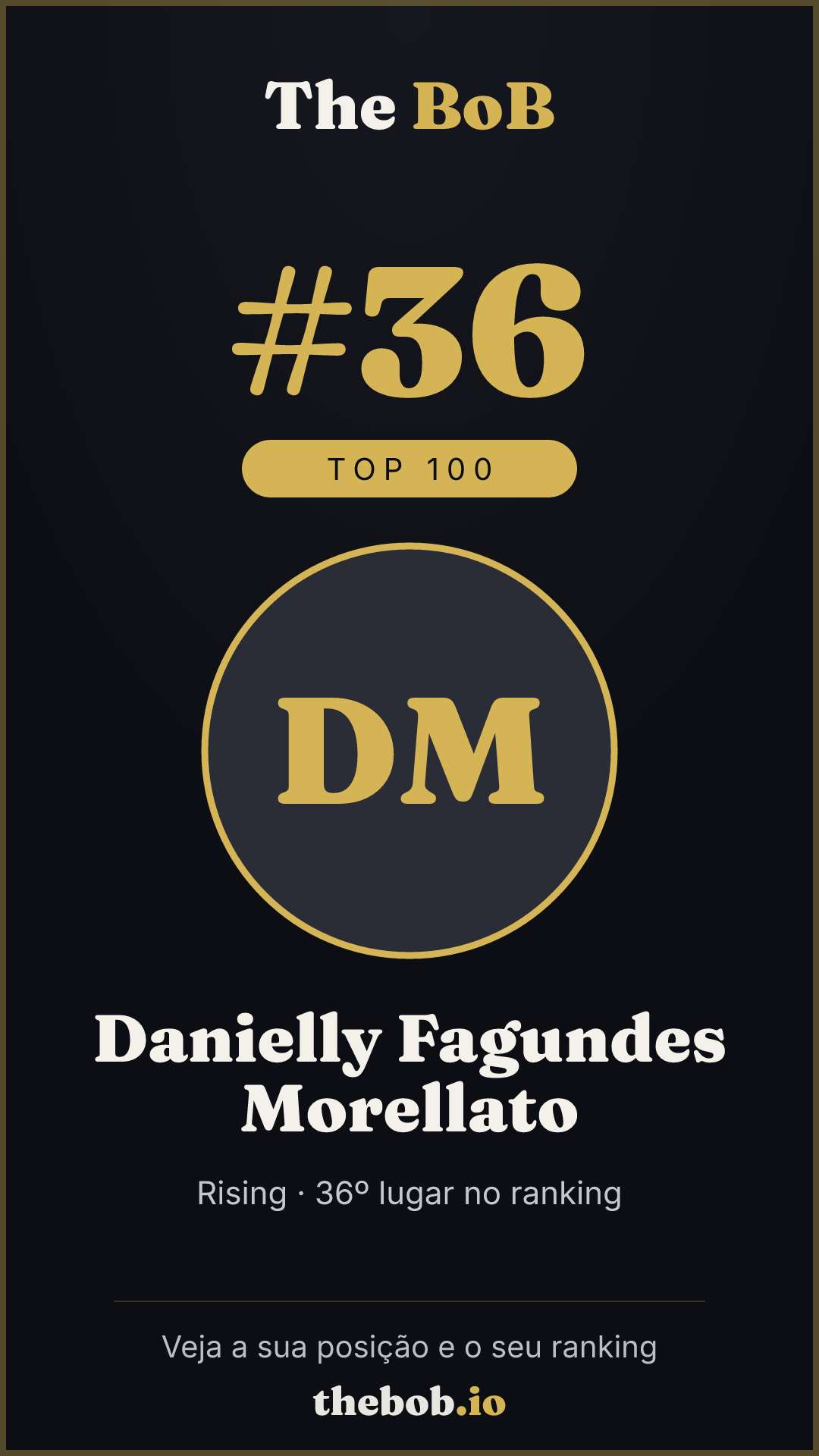 Selo The BoB · Danielly Fagundes Morellato