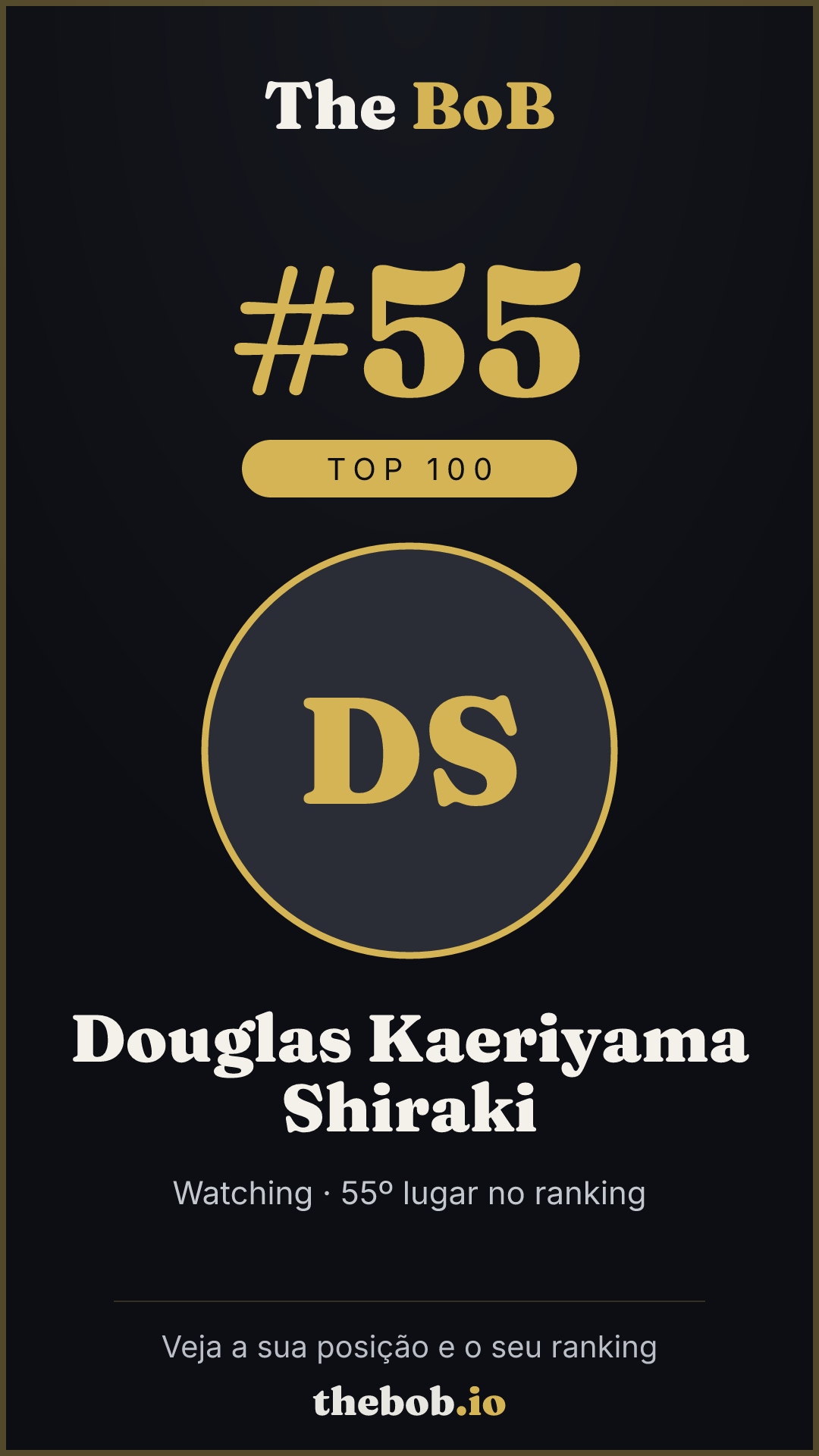 Selo The BoB · Douglas Kaeriyama Shiraki