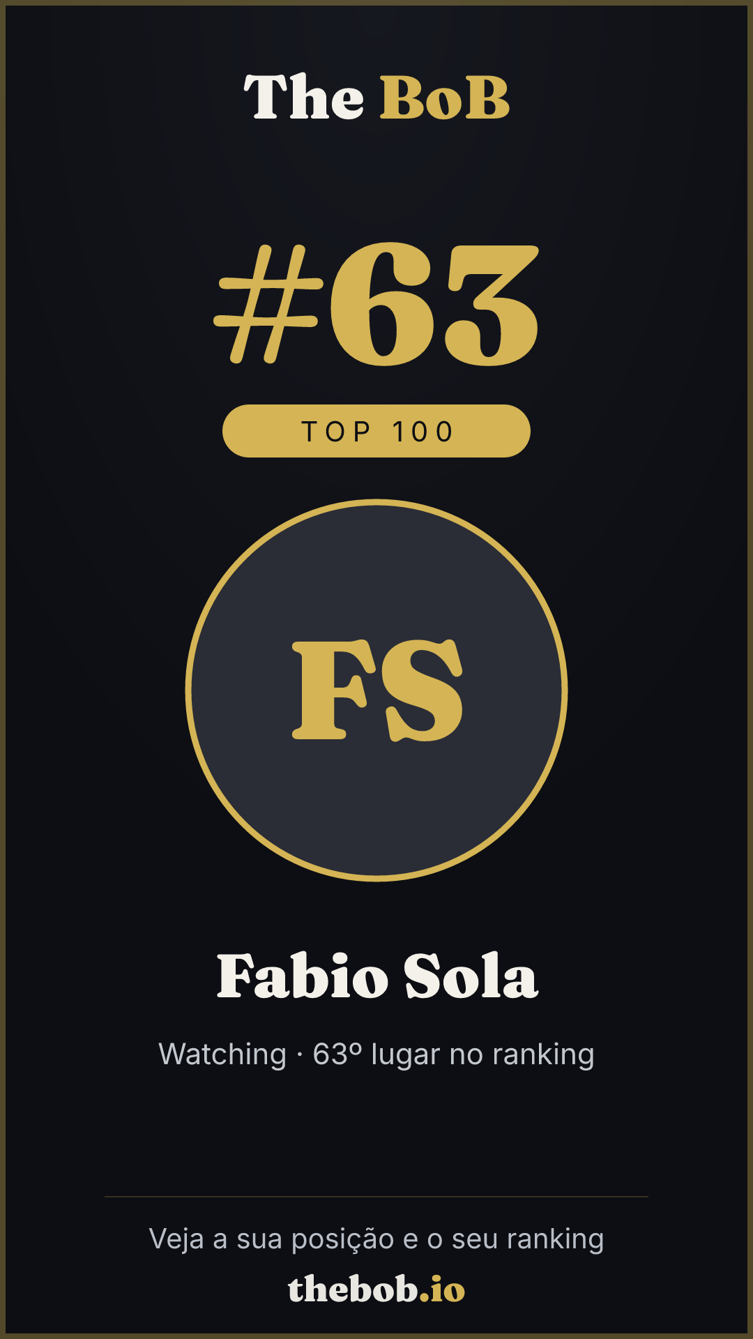 Selo The BoB · Fabio Sola