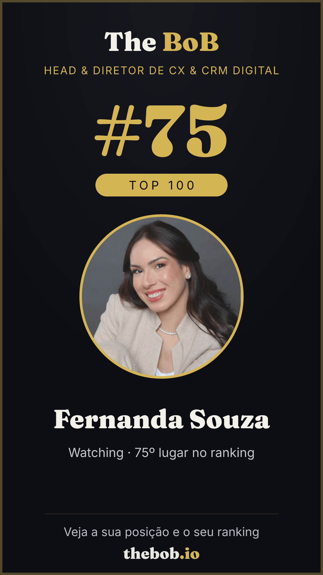 Selo The BoB · Fernanda Souza