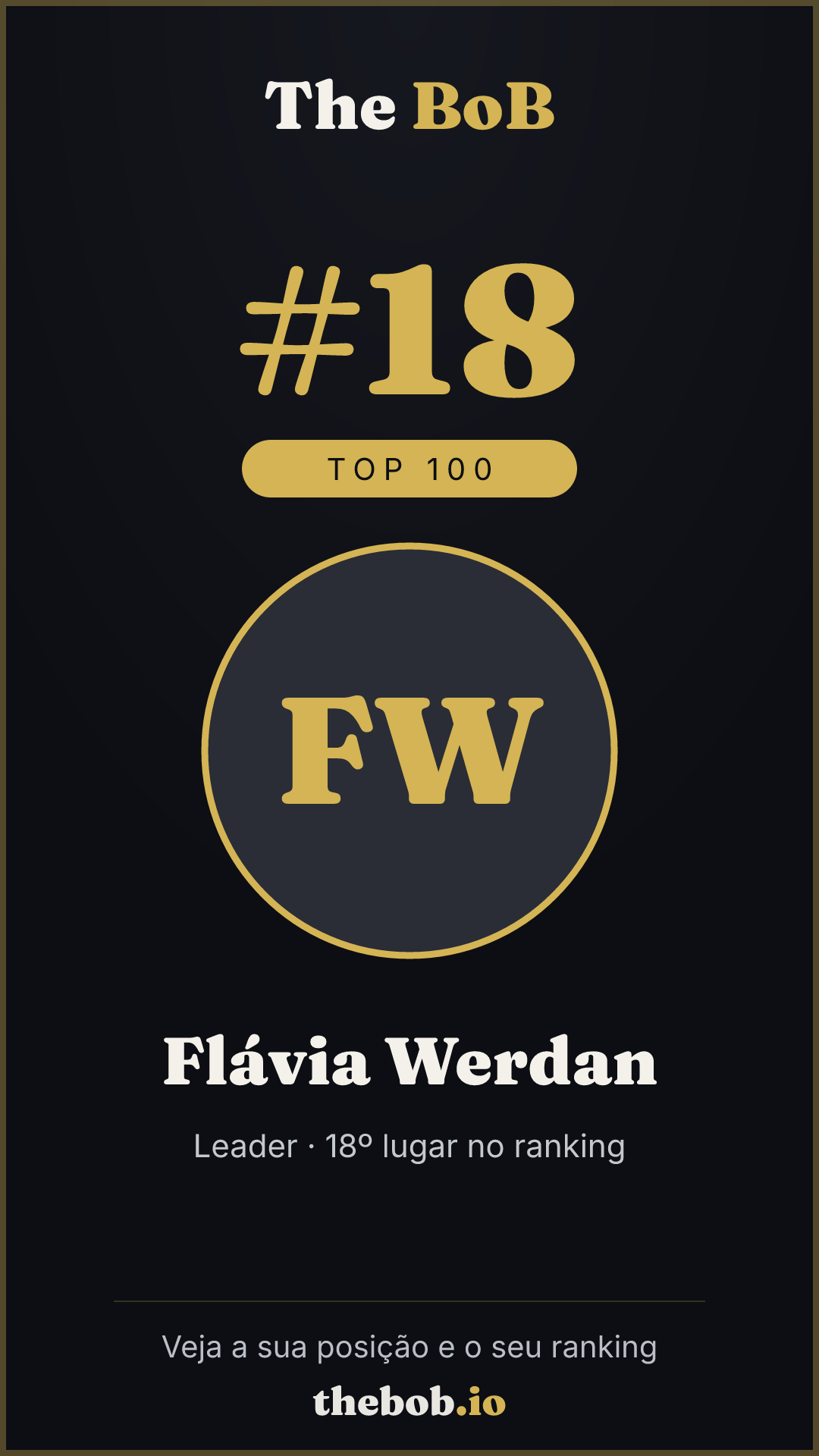 Selo The BoB · Flávia Werdan
