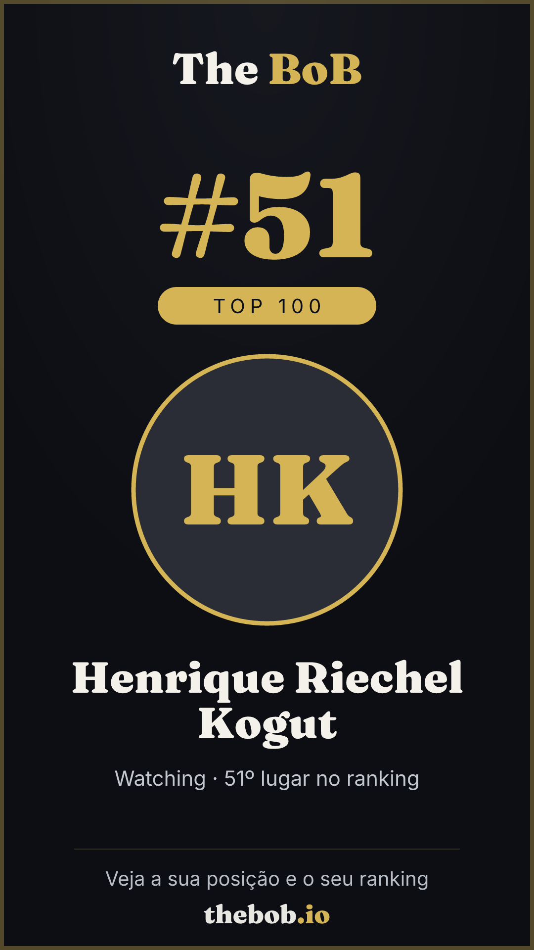 Selo The BoB · Henrique Riechel Kogut