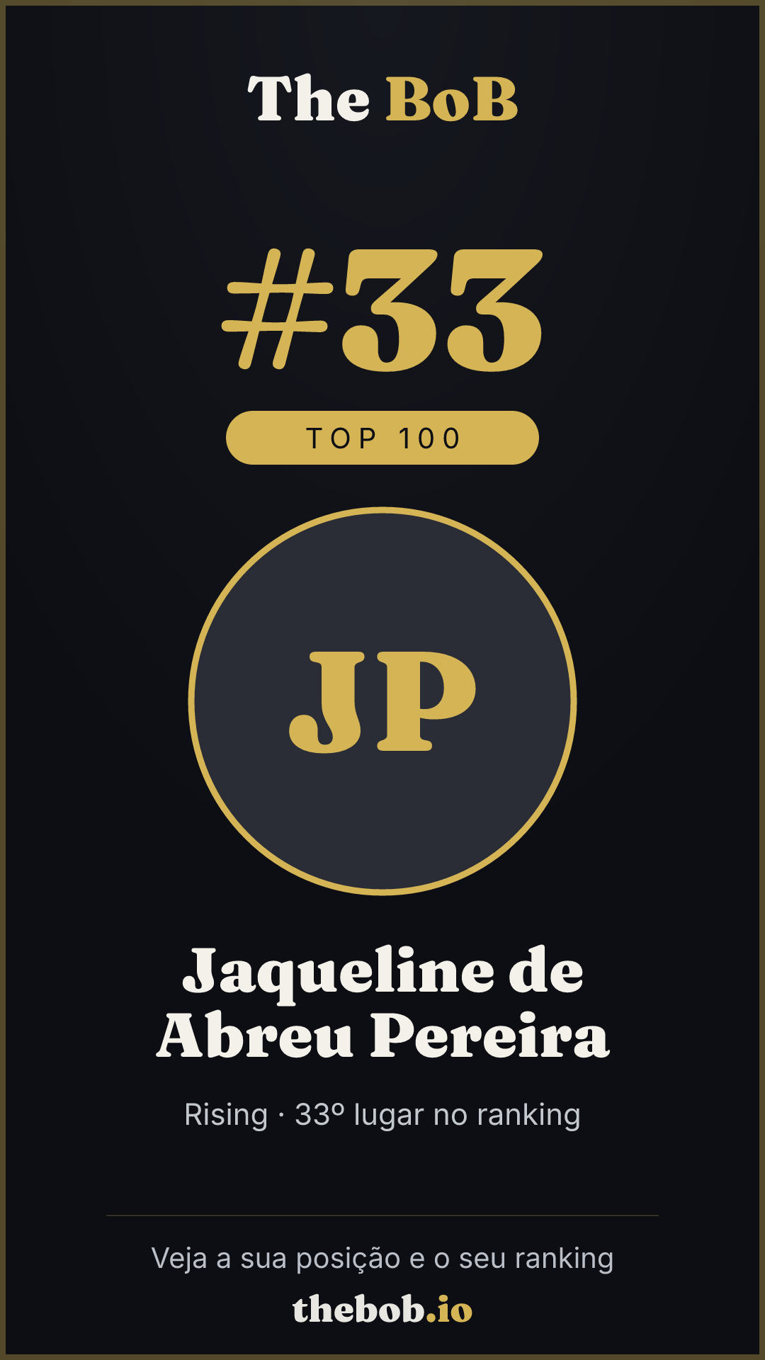 Selo The BoB · Jaqueline de Abreu Pereira