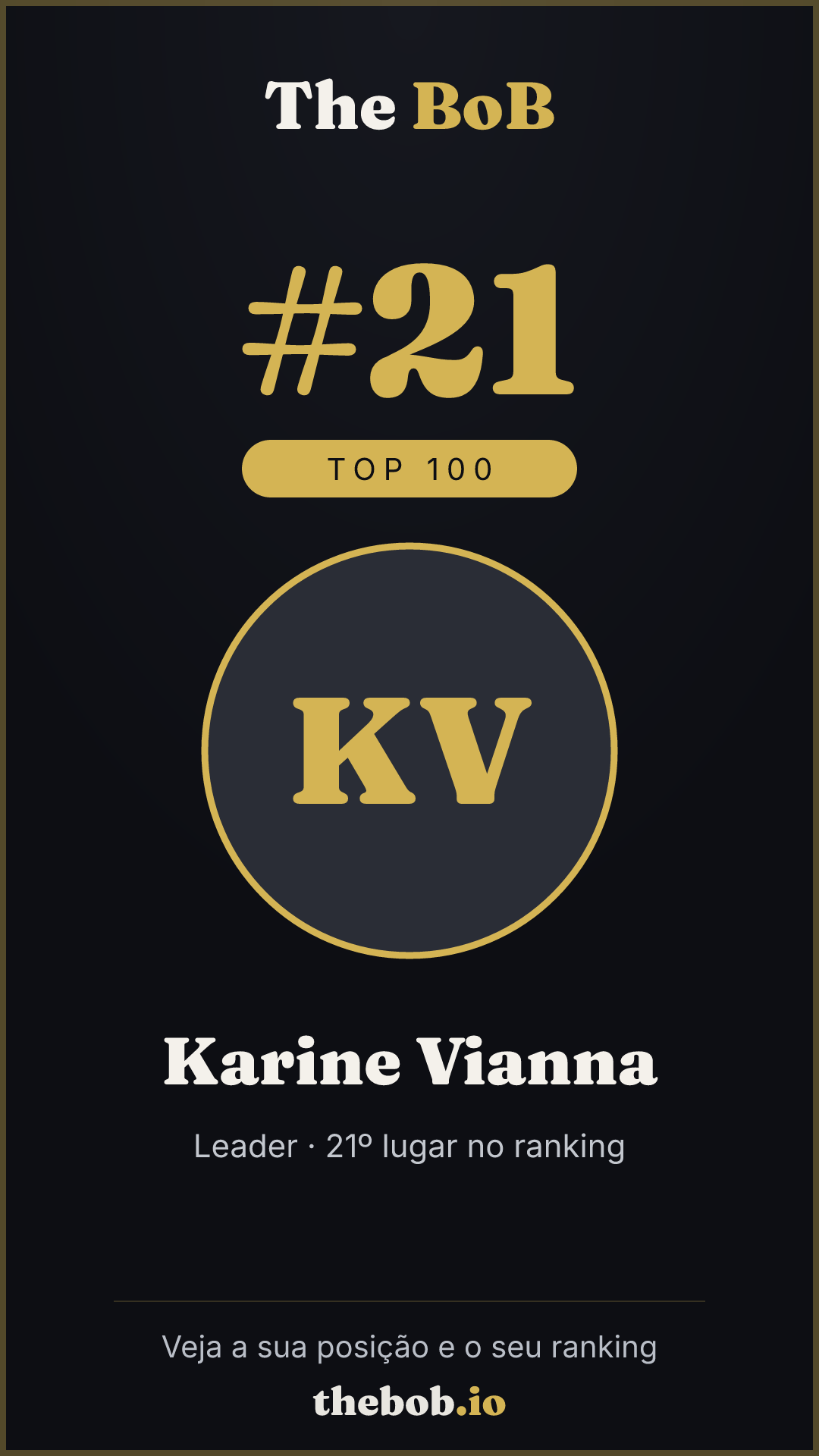 Selo The BoB · Karine Vianna