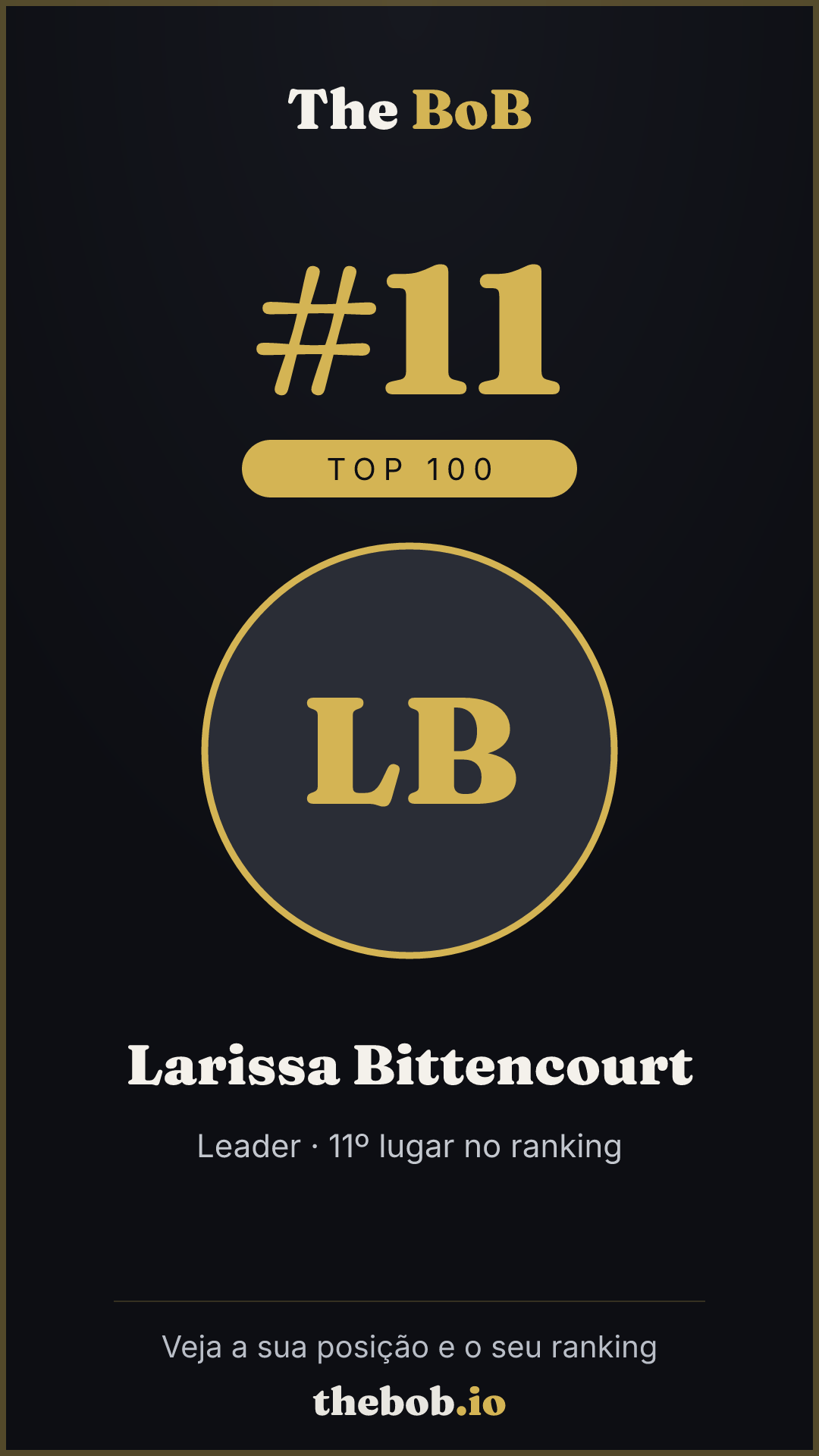 Selo The BoB · Larissa Bittencourt