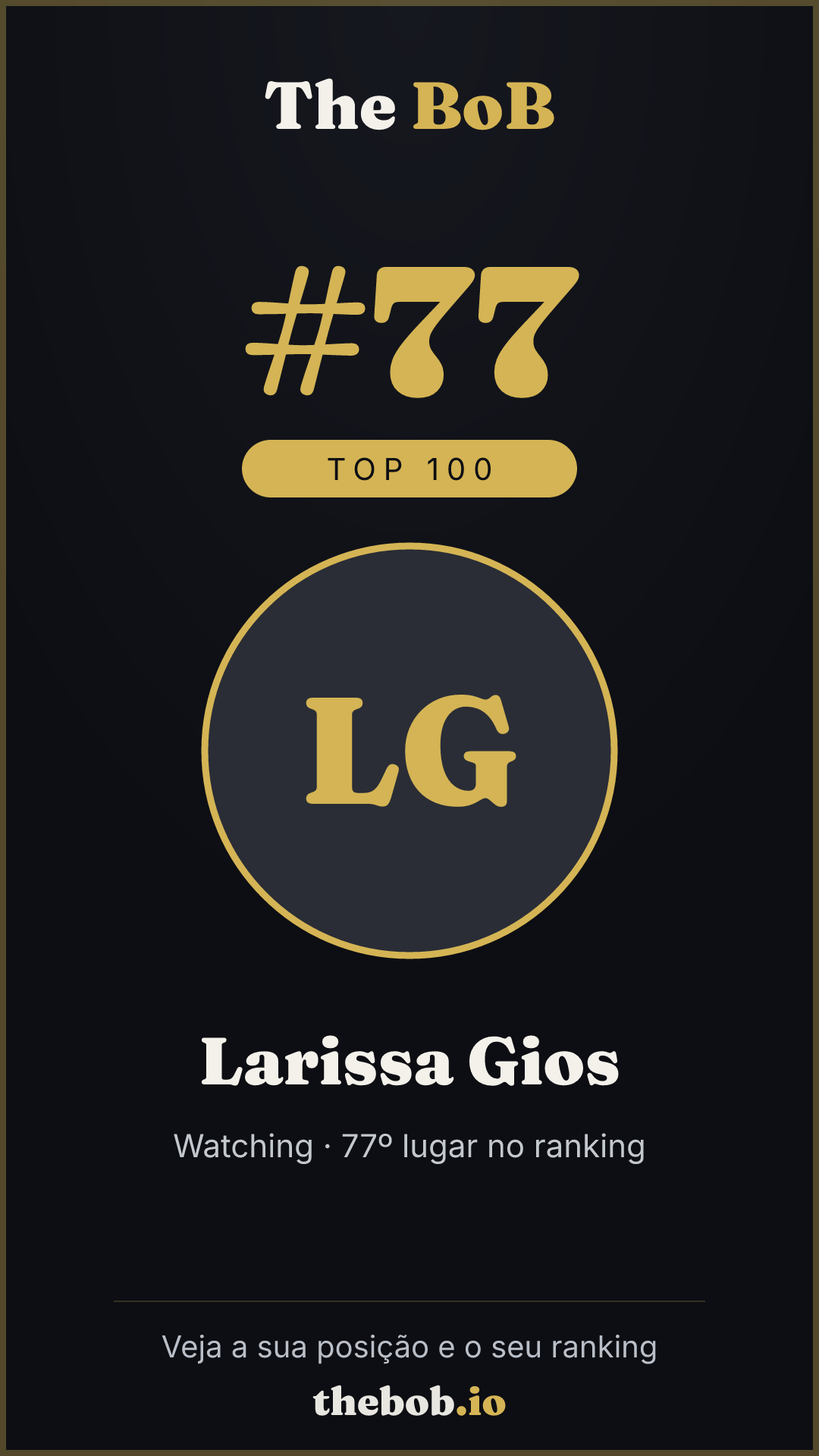Selo The BoB · Larissa Gios