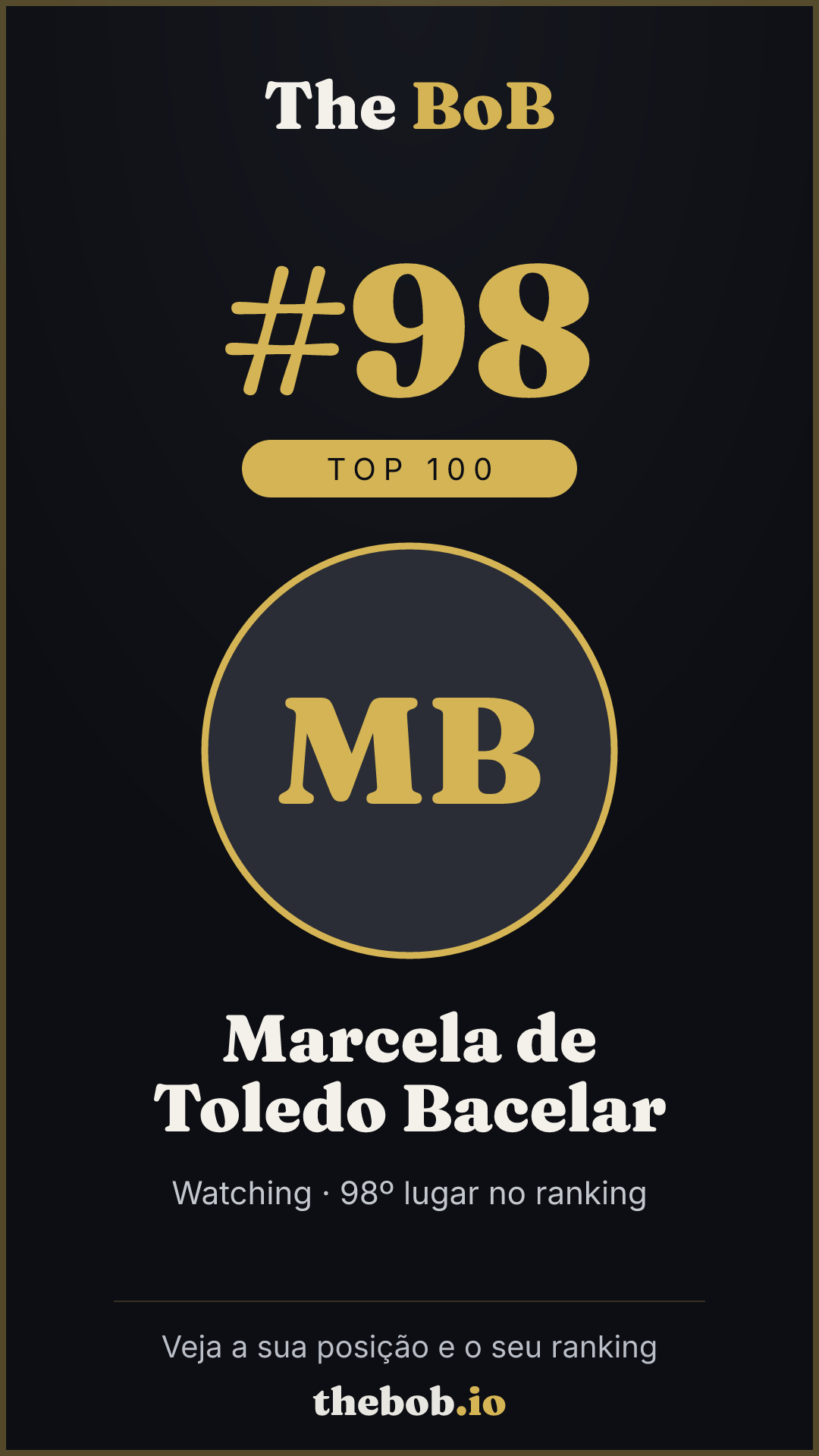 Selo The BoB · Marcela de Toledo Bacelar