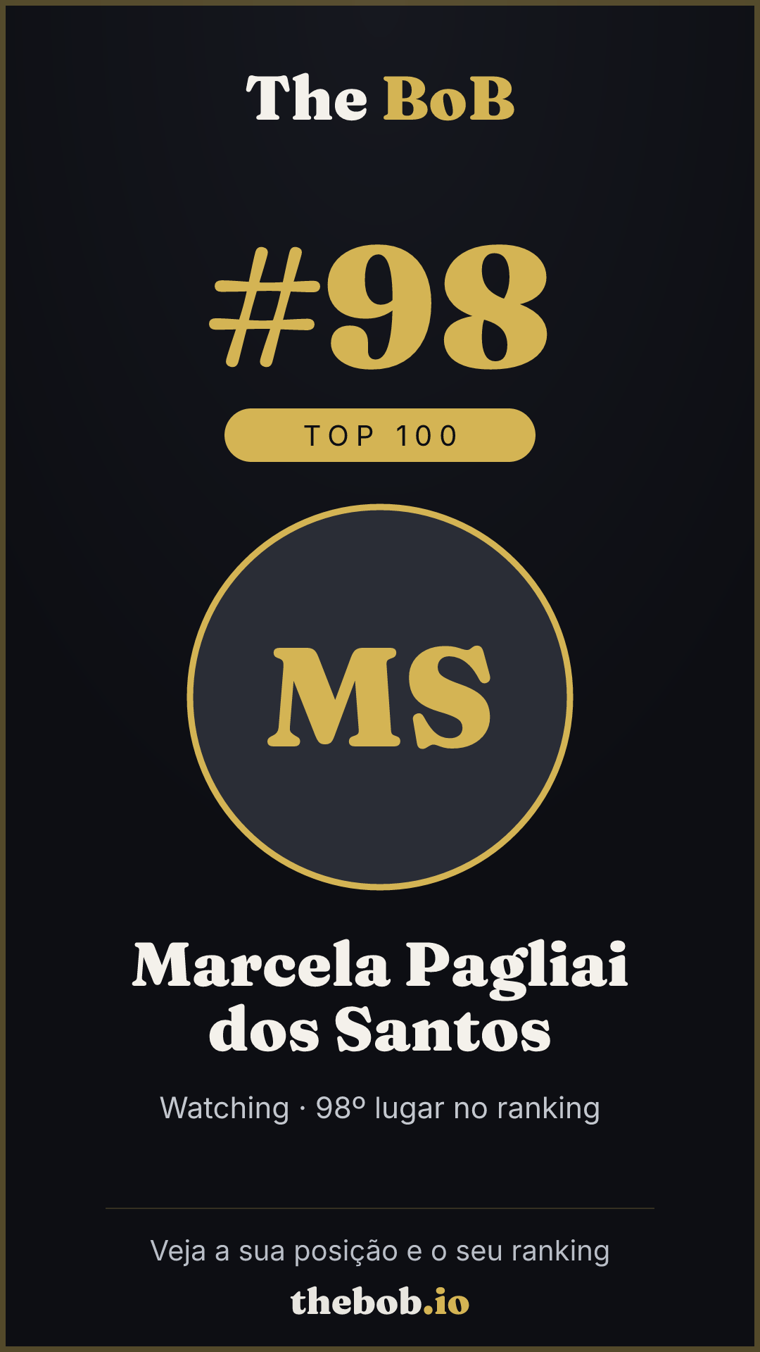 Selo The BoB · Marcela Pagliai dos Santos