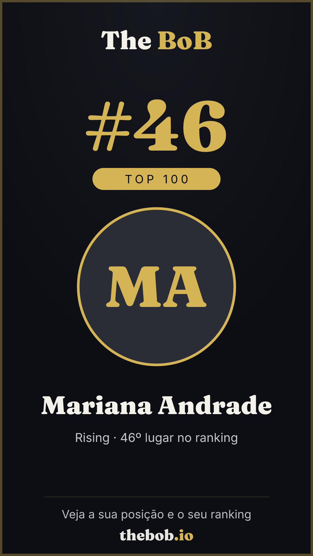 Selo The BoB · Mariana Andrade