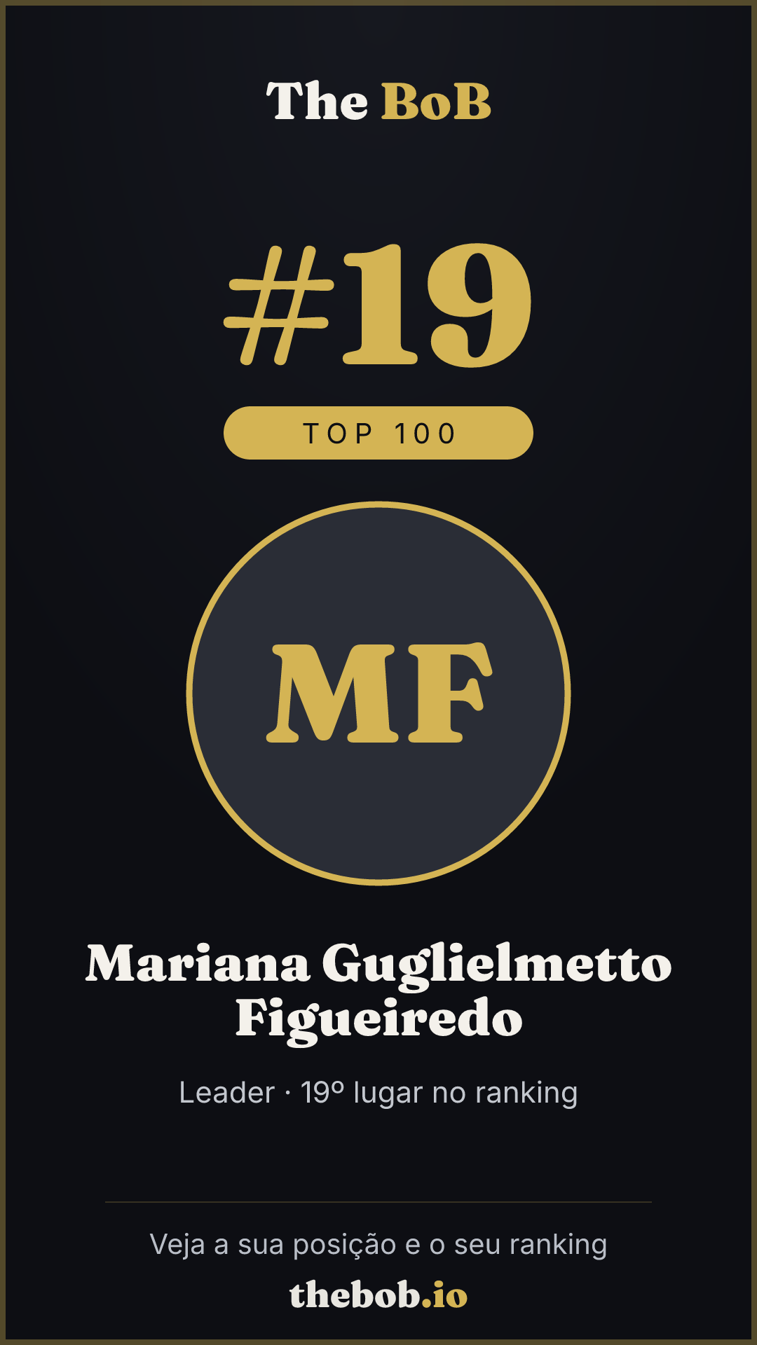 Selo The BoB · Mariana Guglielmetto Figueiredo
