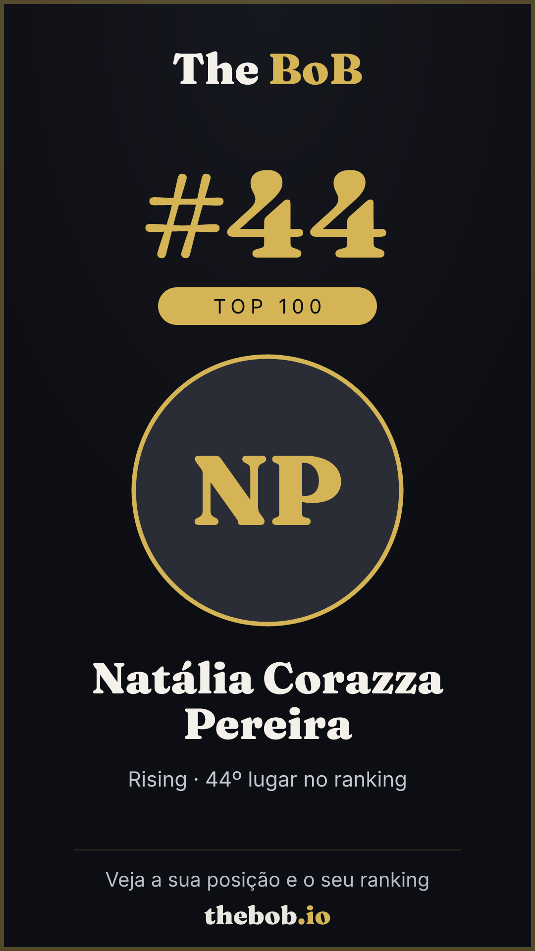 Selo The BoB · Natália Corazza Pereira