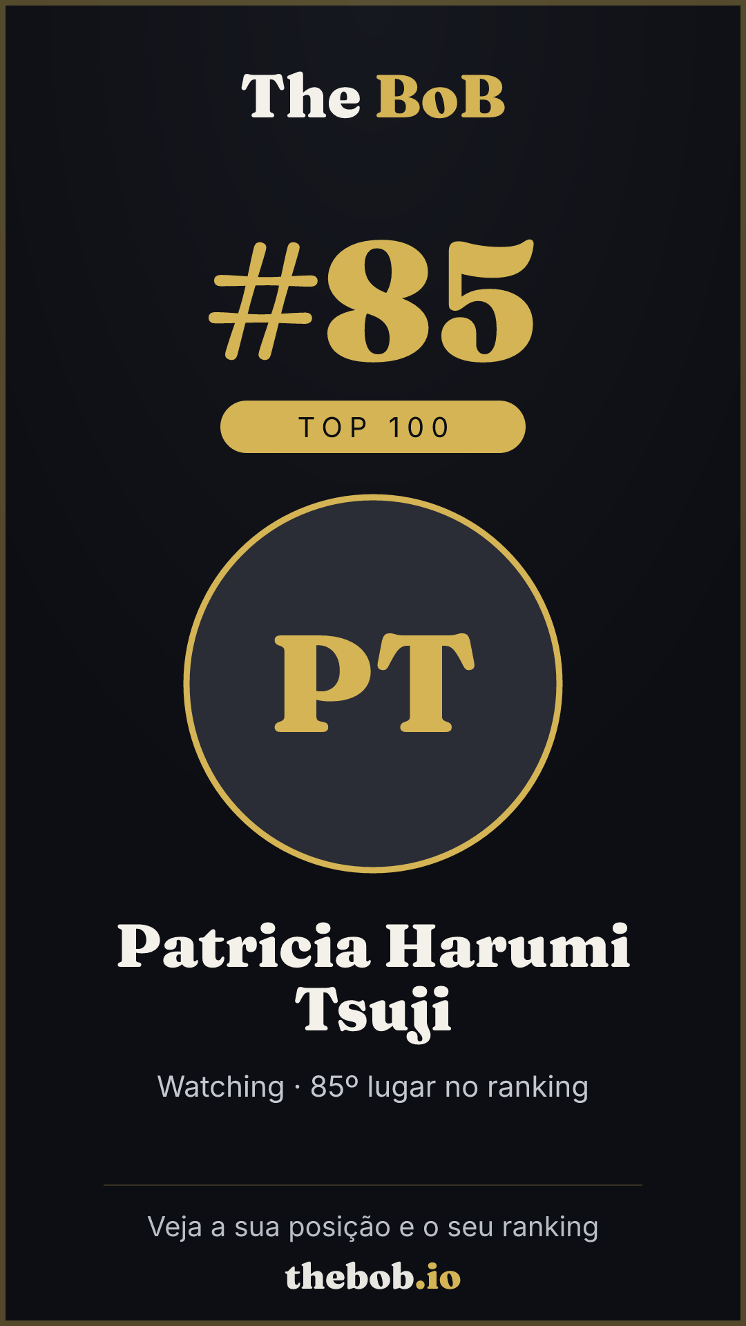 Selo The BoB · Patricia Harumi Tsuji