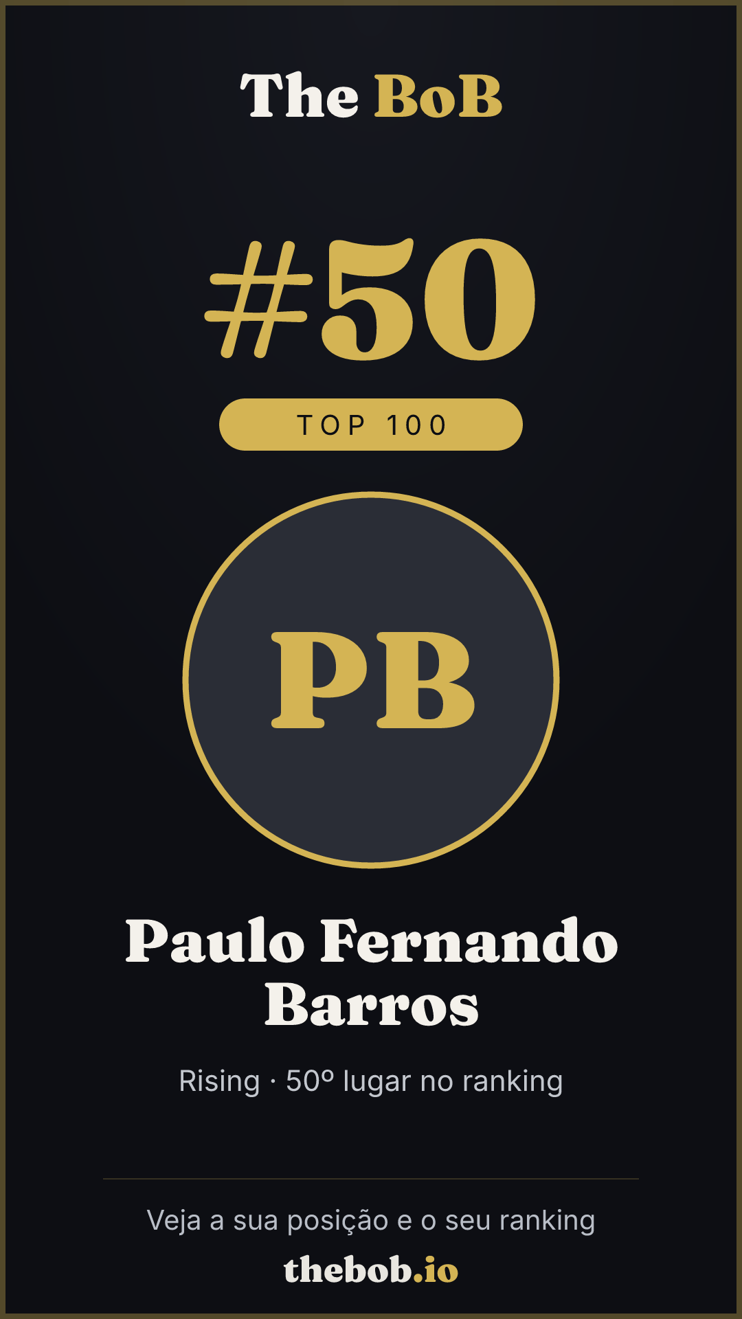 Selo The BoB · Paulo Fernando Barros