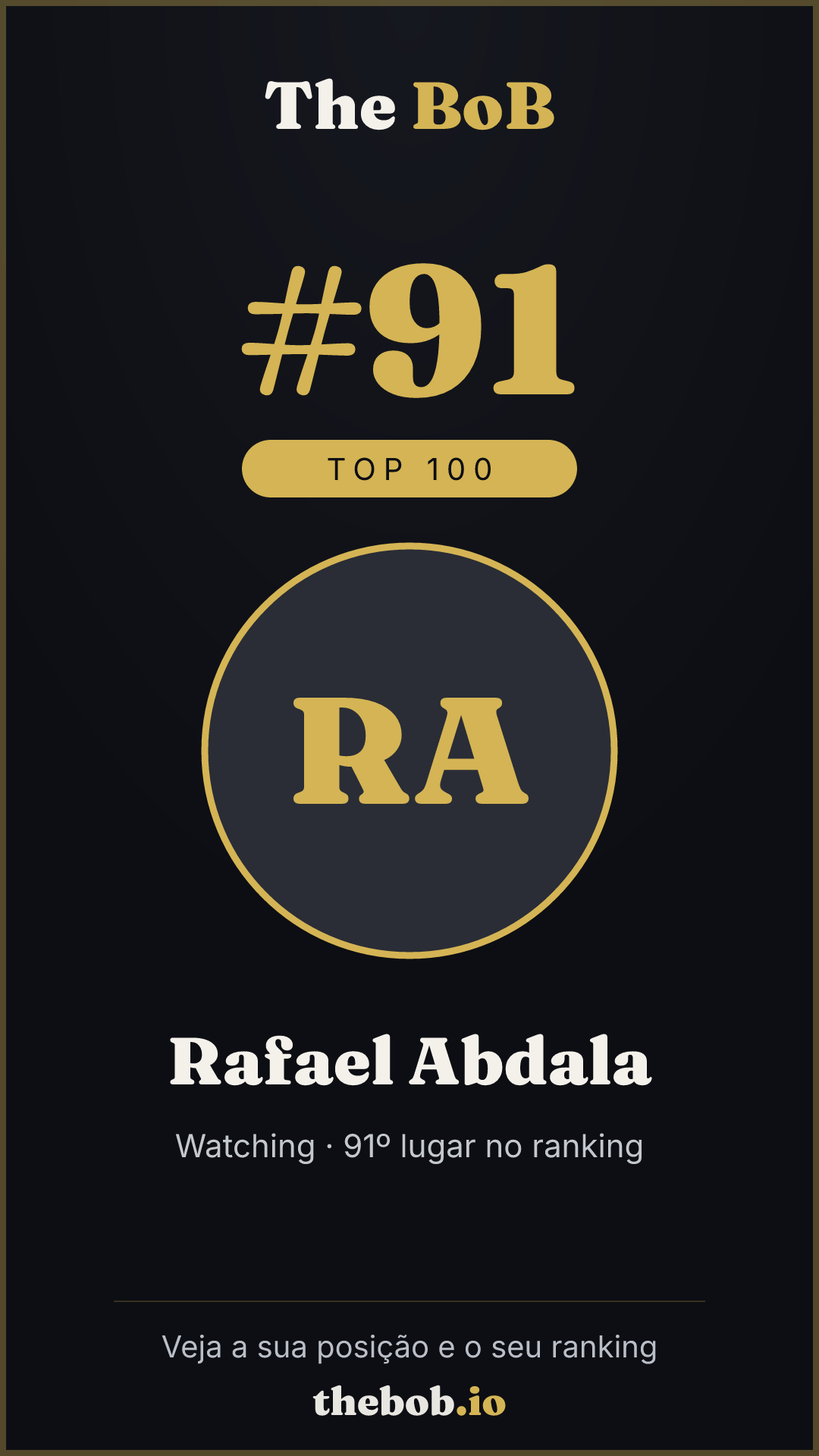 Selo The BoB · Rafael Abdala