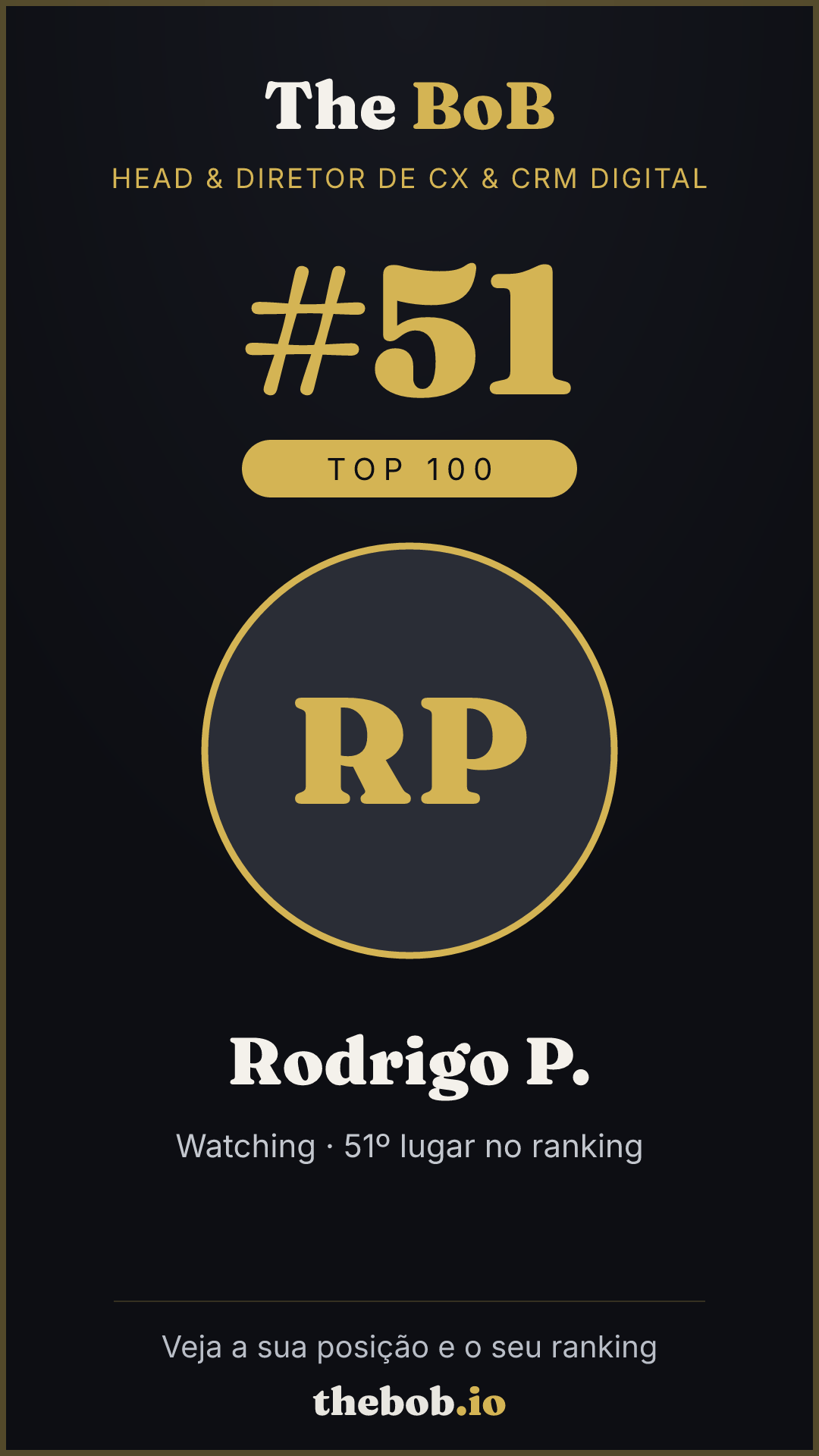 Selo The BoB · Rodrigo P.