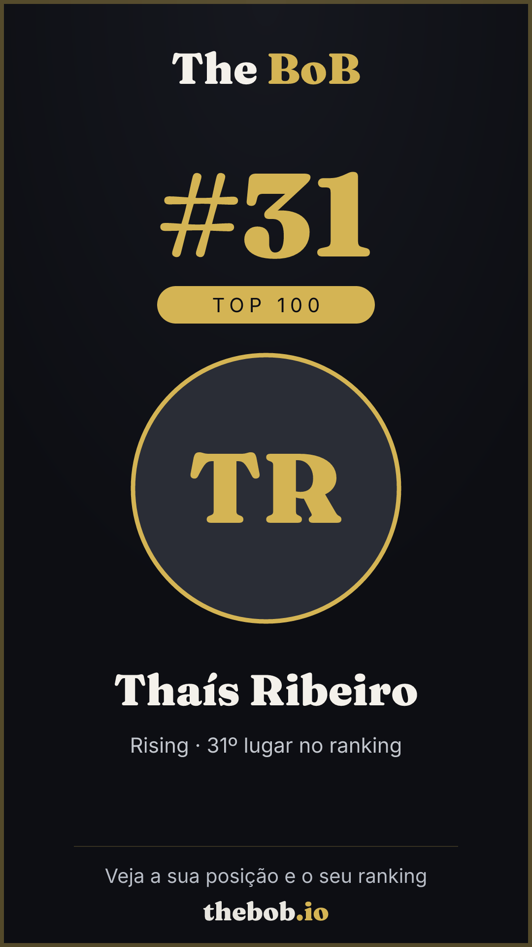 Selo The BoB · Thaís Ribeiro