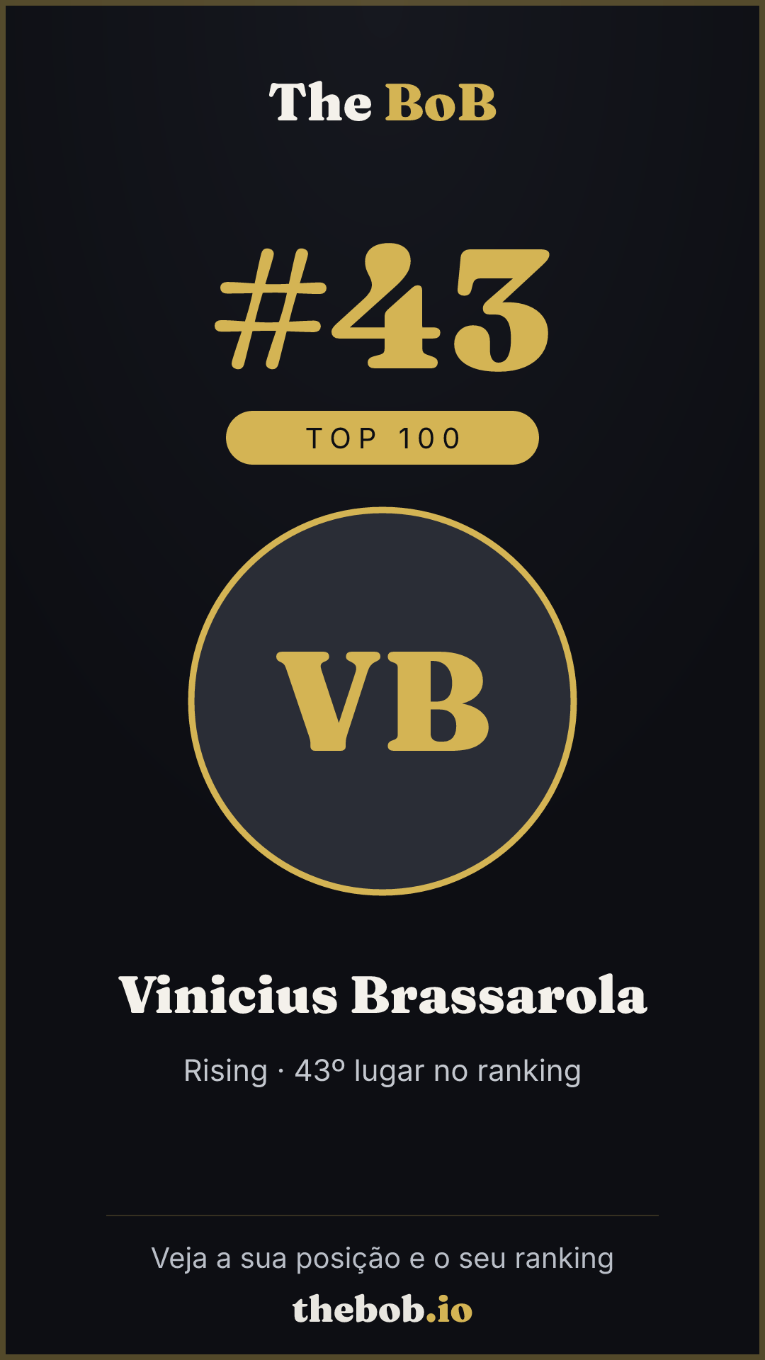Selo The BoB · Vinicius Brassarola