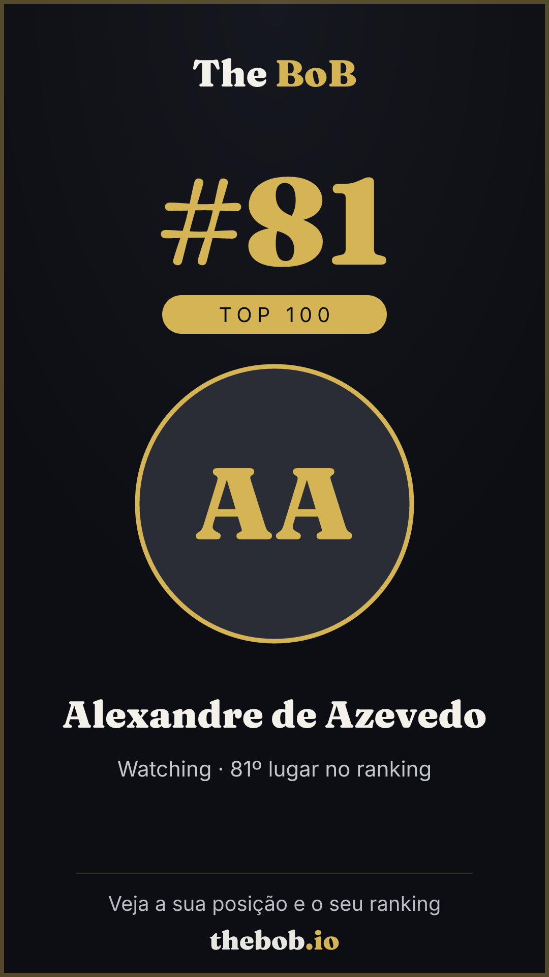 Selo The BoB · Alexandre de Azevedo