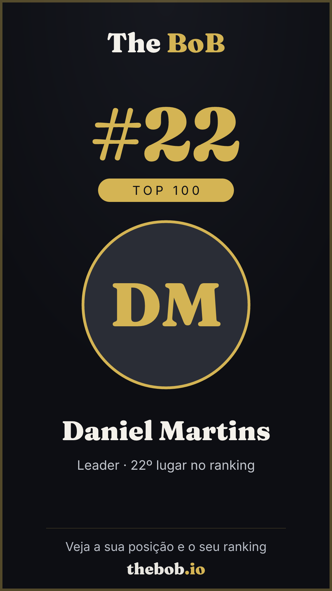 Selo The BoB · Daniel Martins