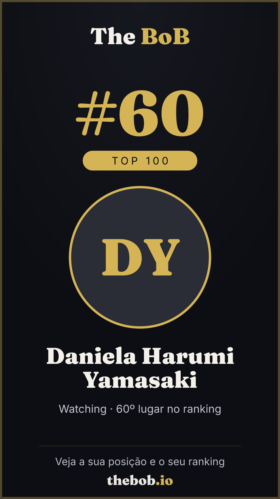 Selo The BoB · Daniela Harumi Yamasaki
