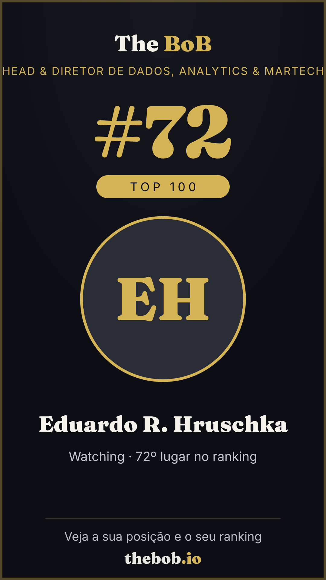 Selo The BoB · Eduardo R. Hruschka