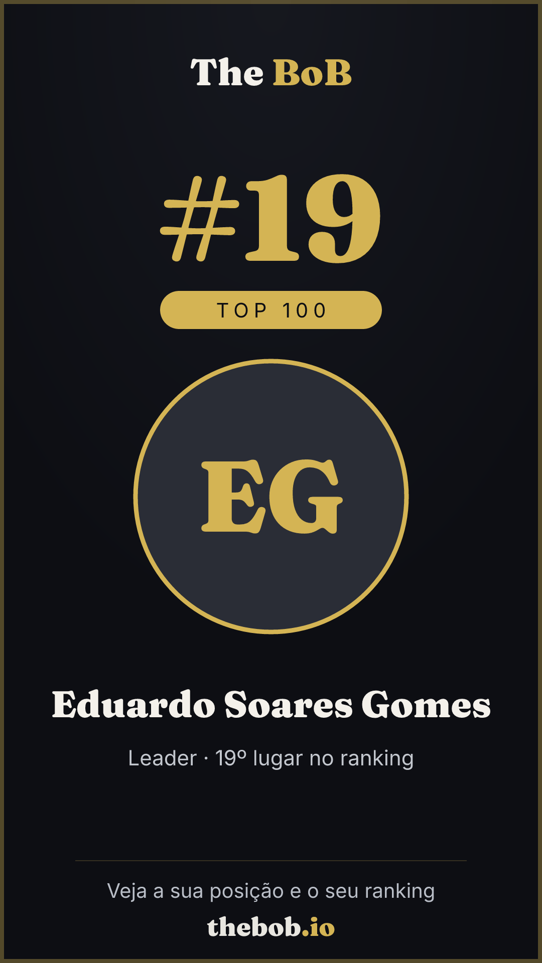 Selo The BoB · Eduardo Soares Gomes