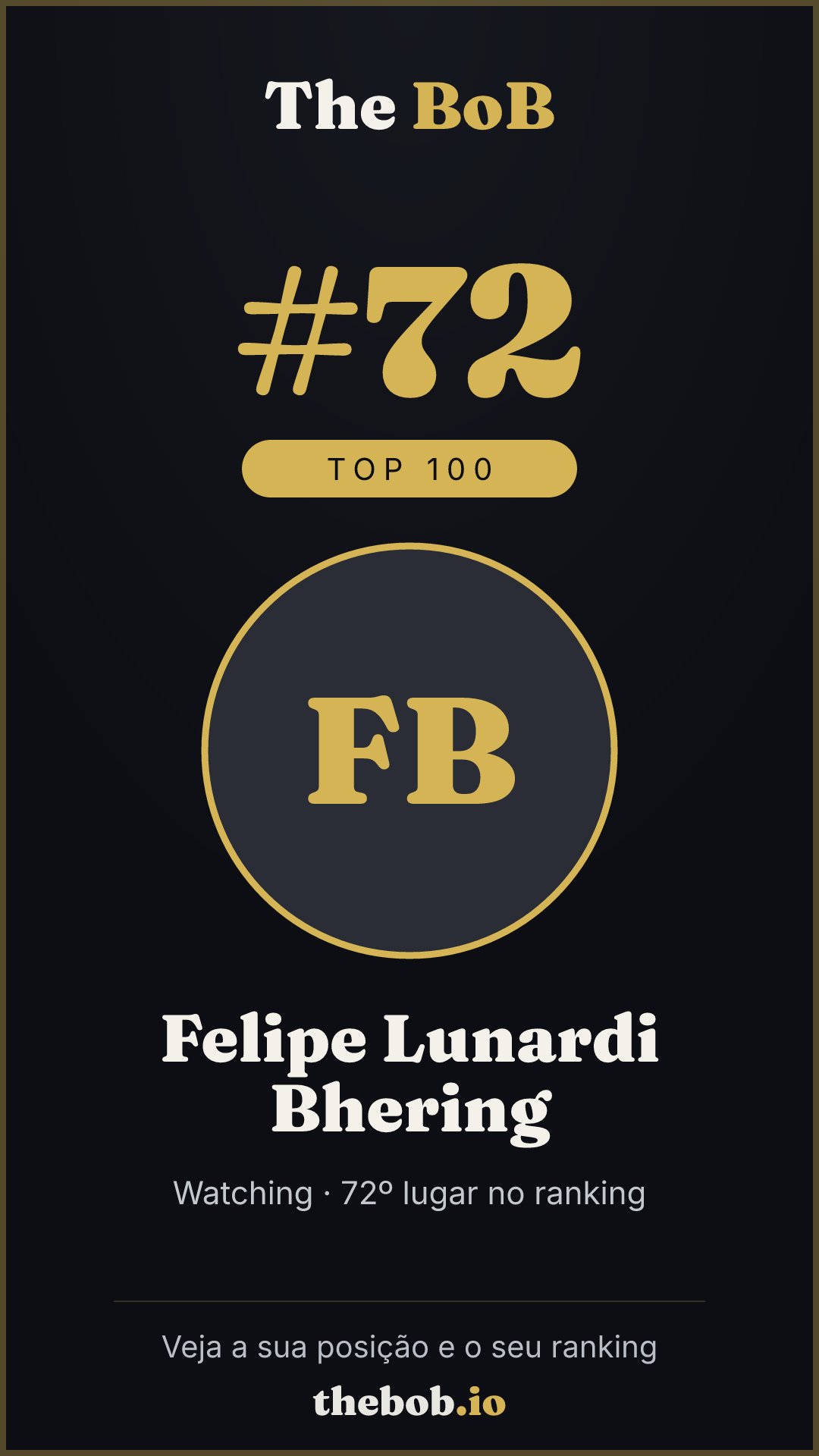 Selo The BoB · Felipe Lunardi Bhering