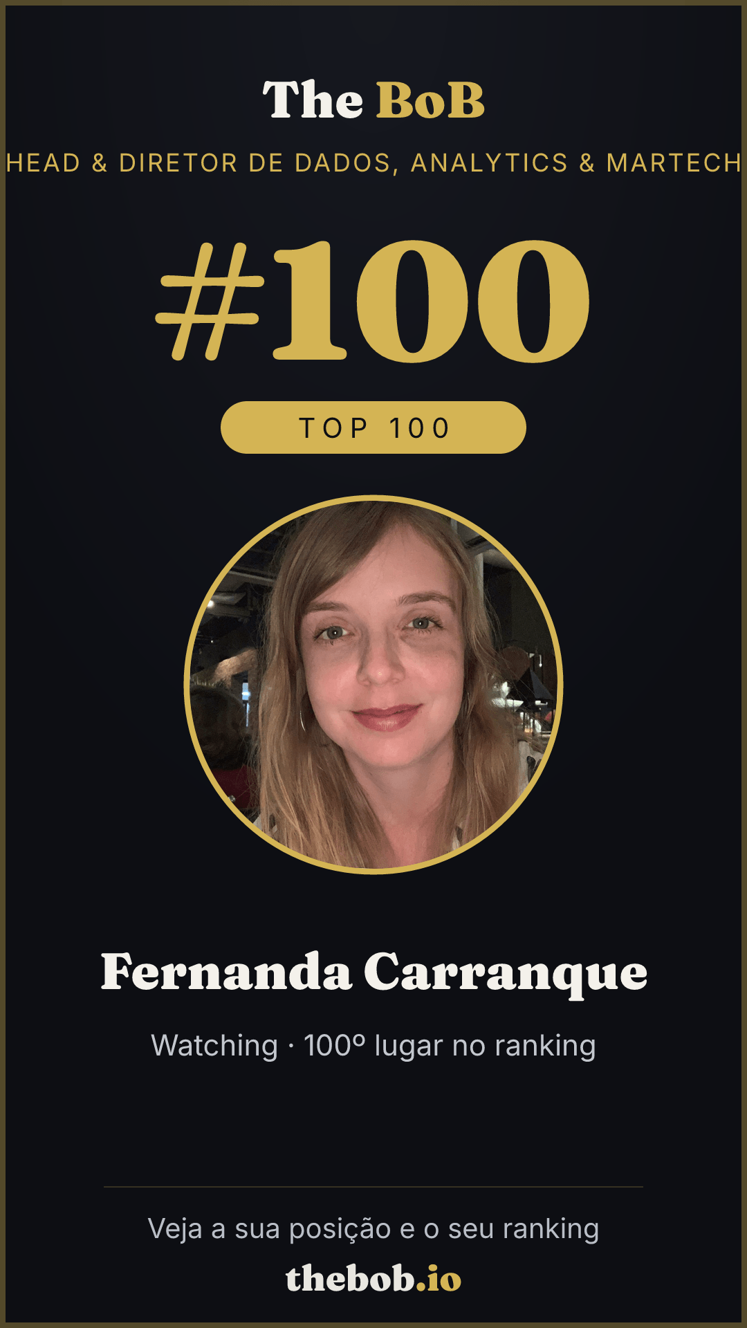 Selo The BoB · Fernanda Carranque