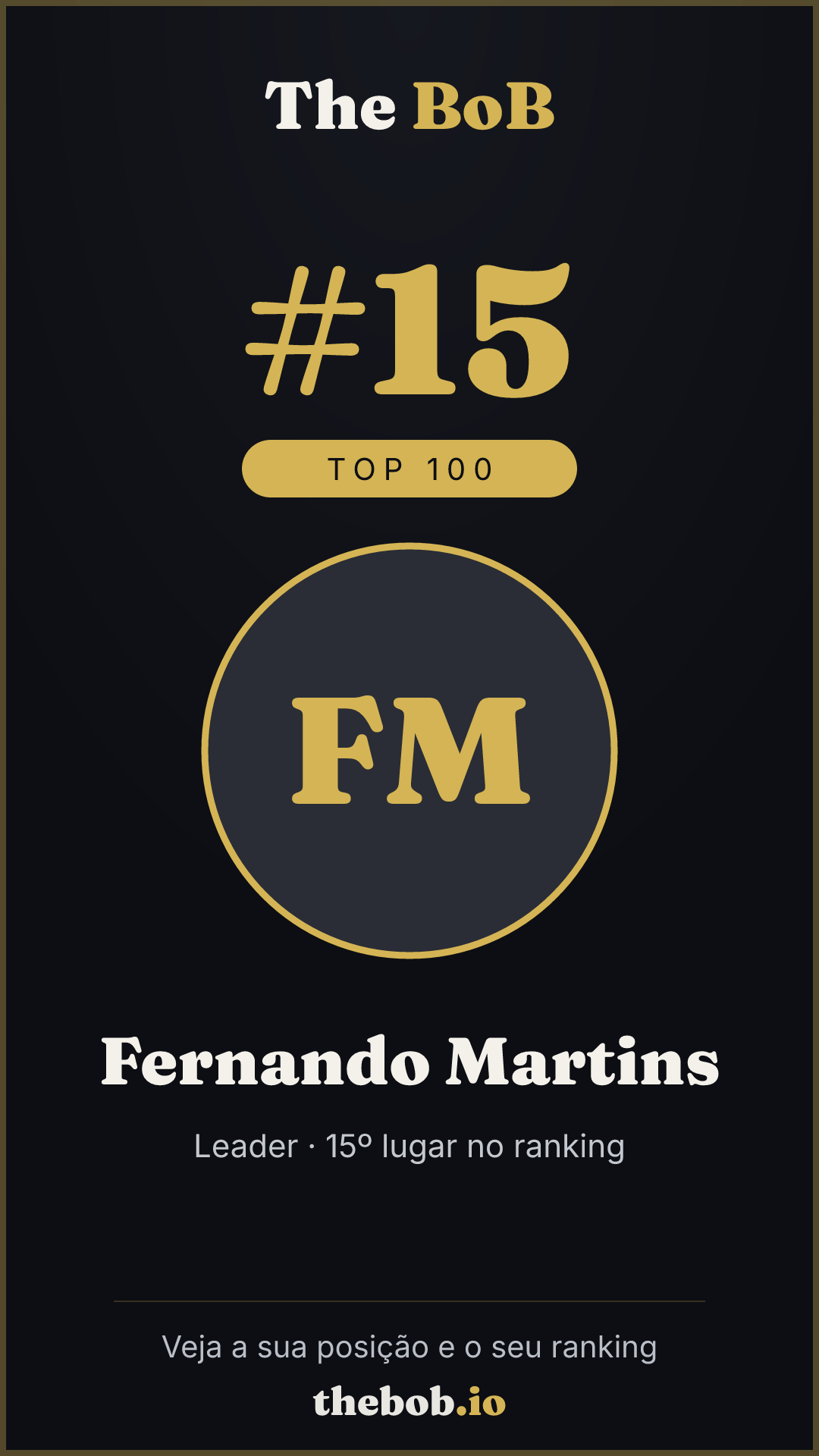 Selo The BoB · Fernando Martins