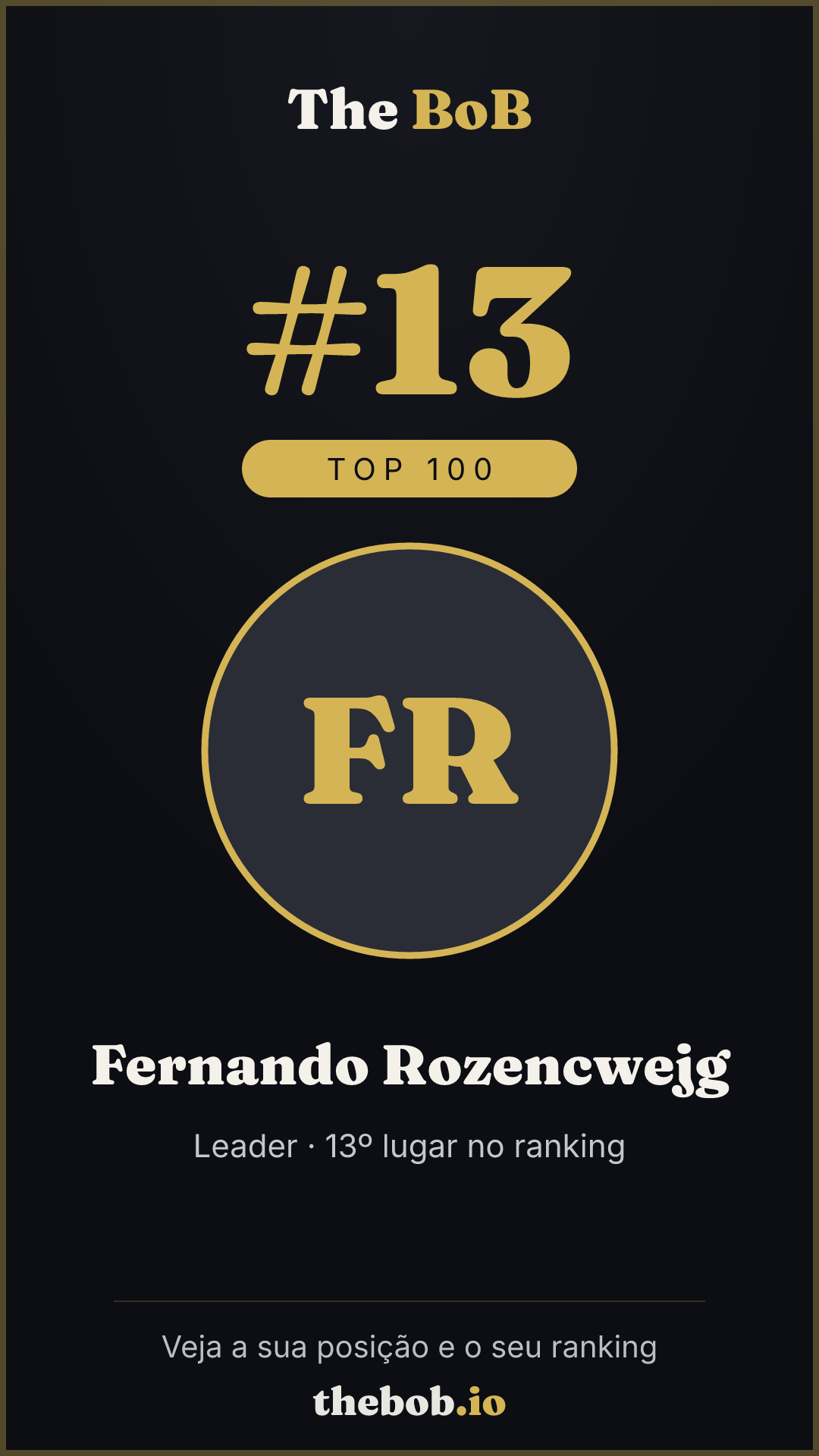 Selo The BoB · Fernando Rozencwejg