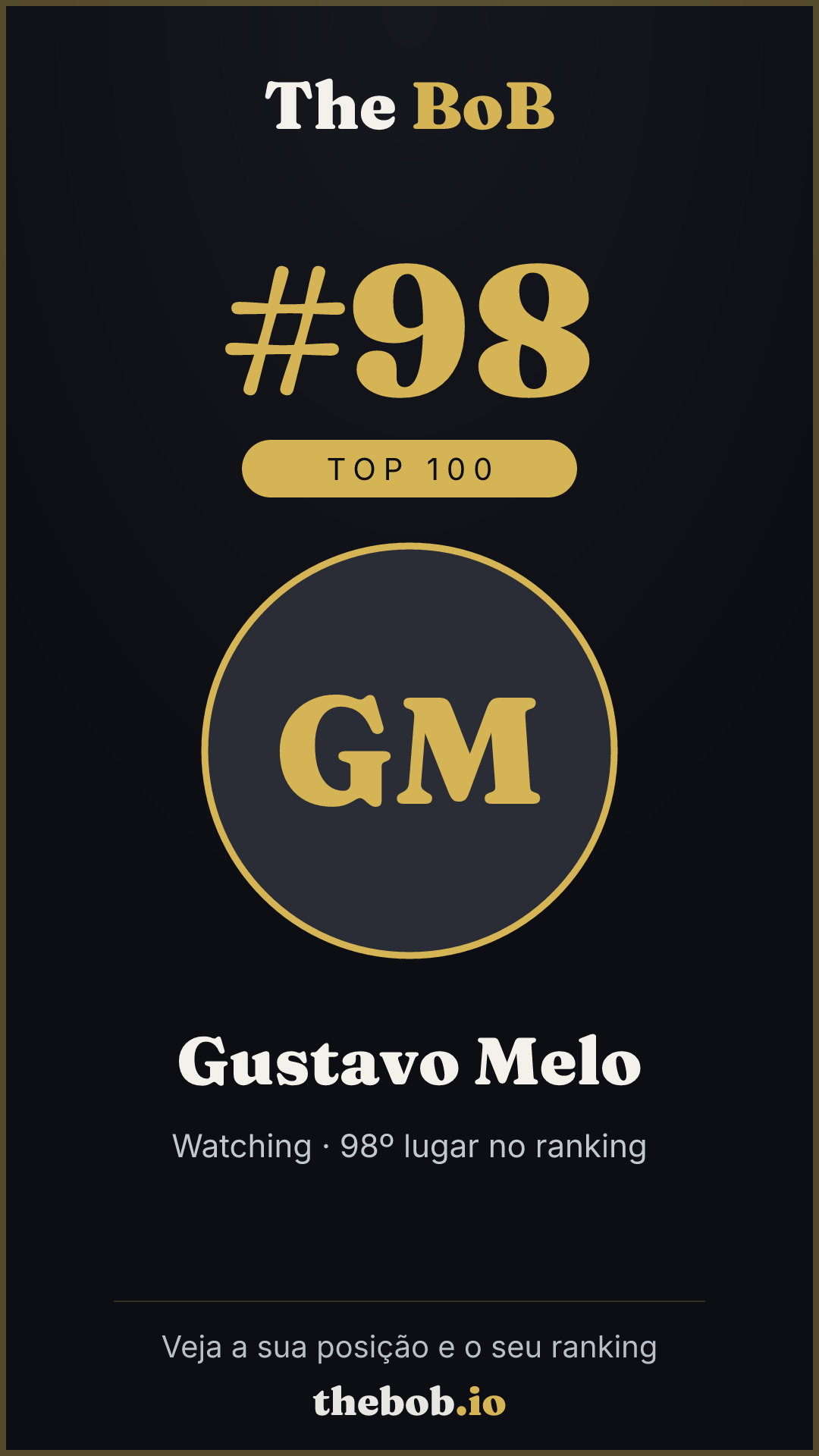 Selo The BoB · Gustavo Melo