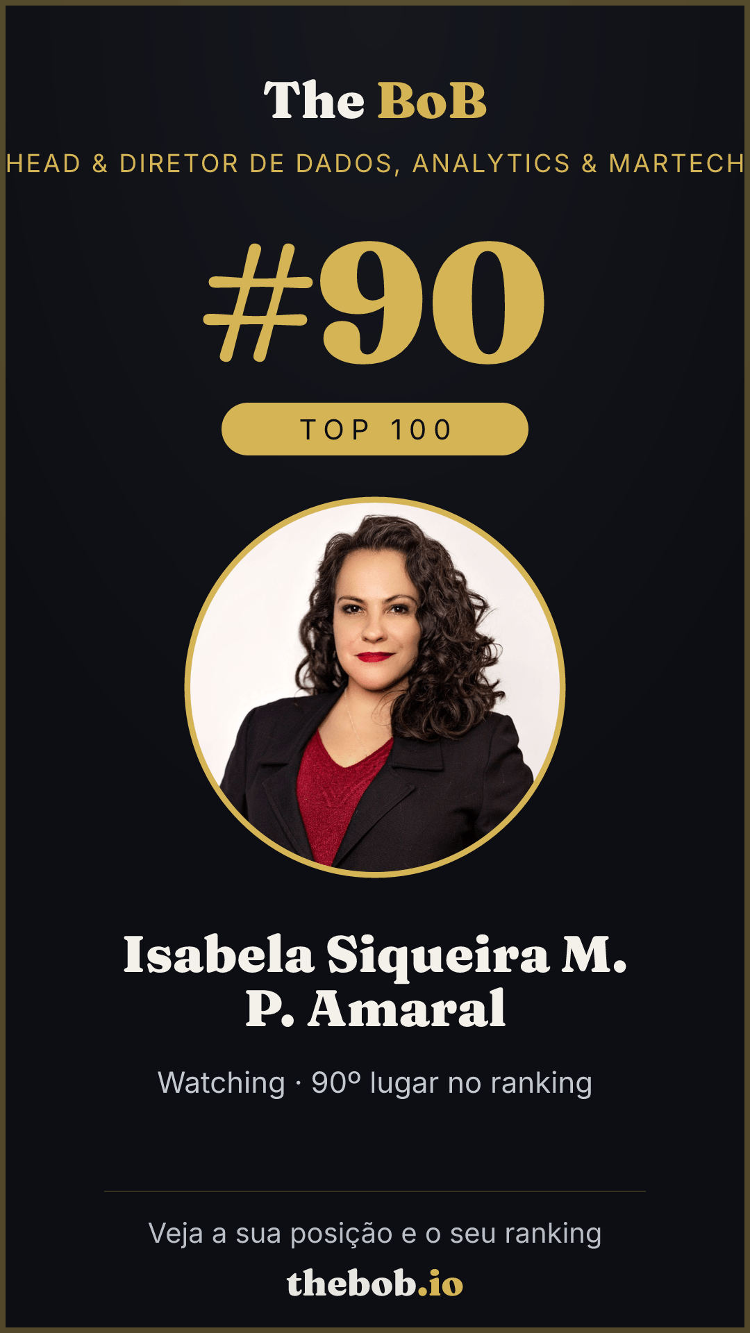Selo The BoB · Isabela Siqueira M. P. Amaral