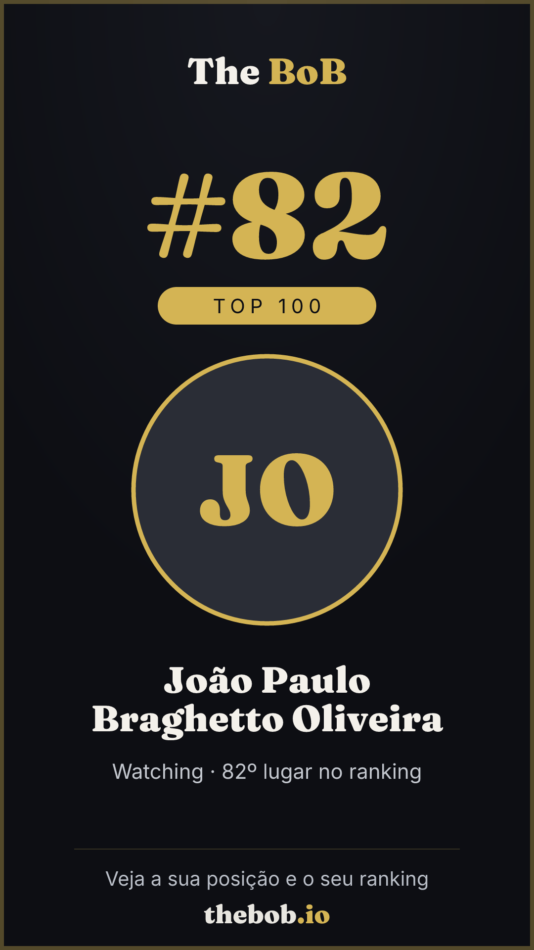 Selo The BoB · João Paulo Braghetto Oliveira