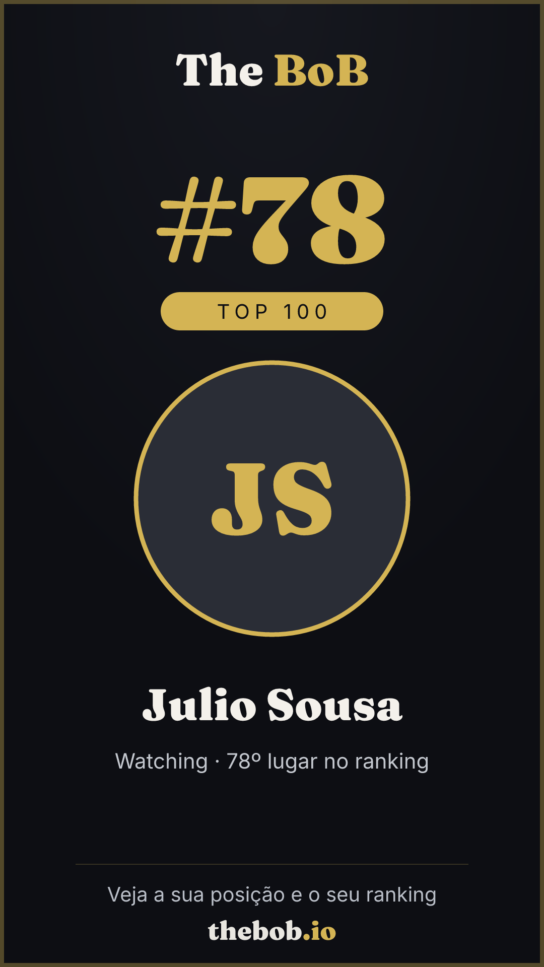 Selo The BoB · Julio Sousa