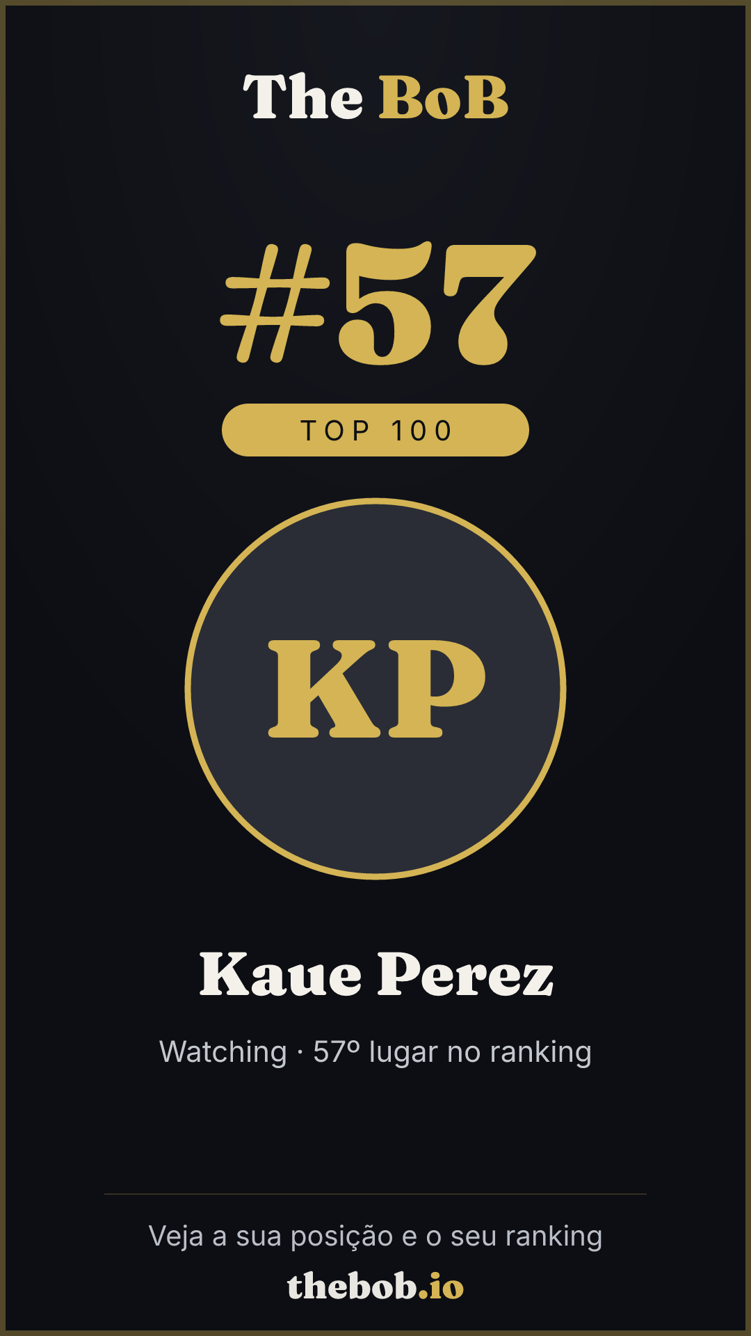 Selo The BoB · Kaue Perez