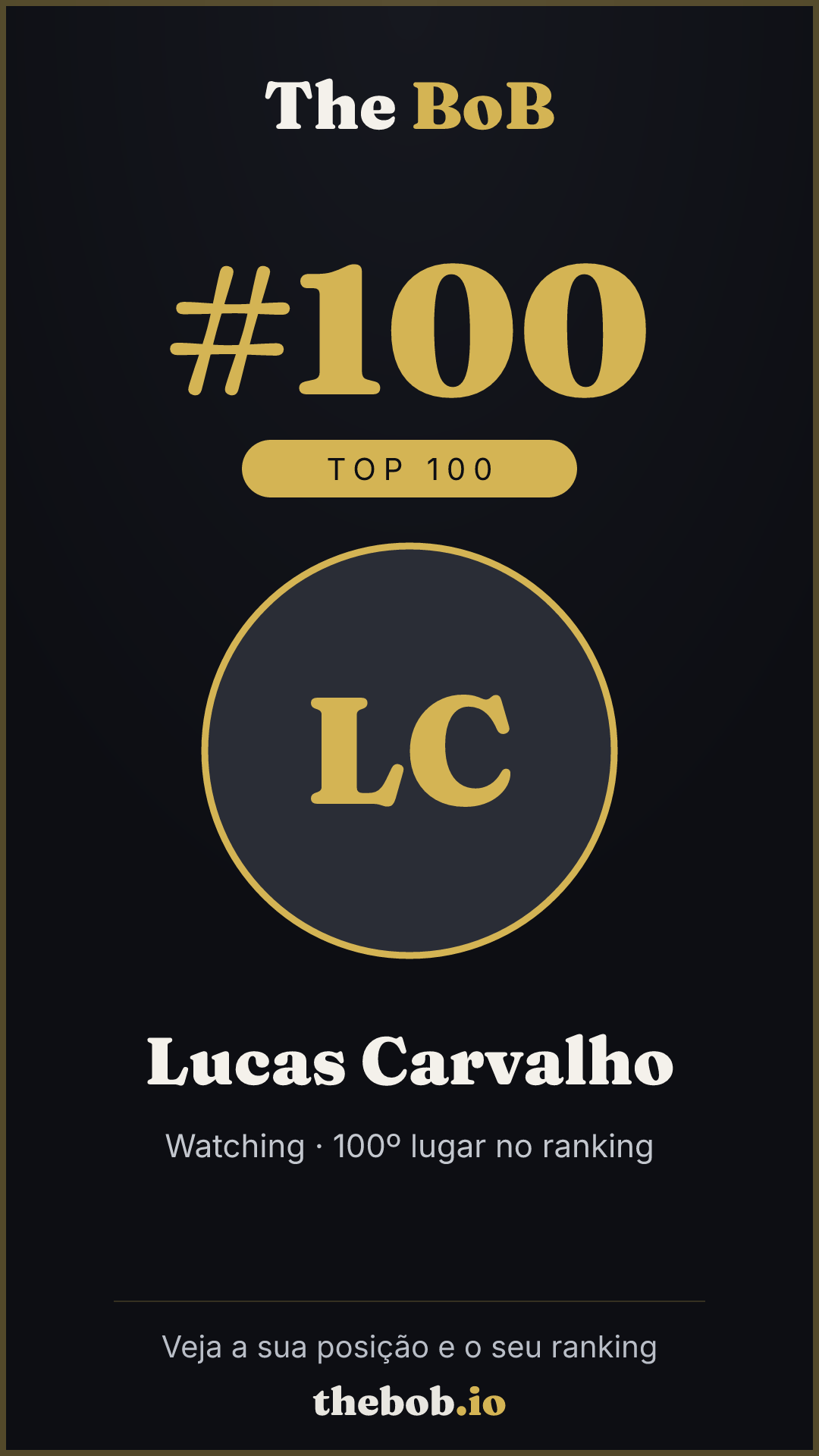 Selo The BoB · Lucas Carvalho