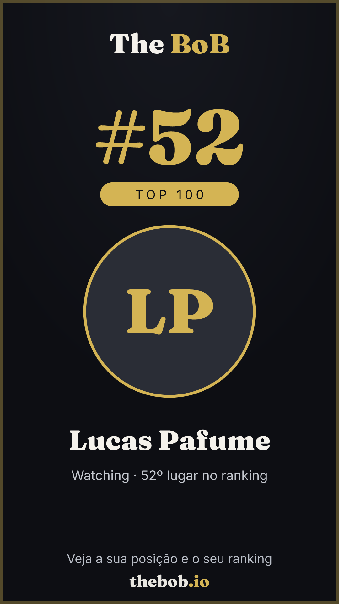 Selo The BoB · Lucas Pafume