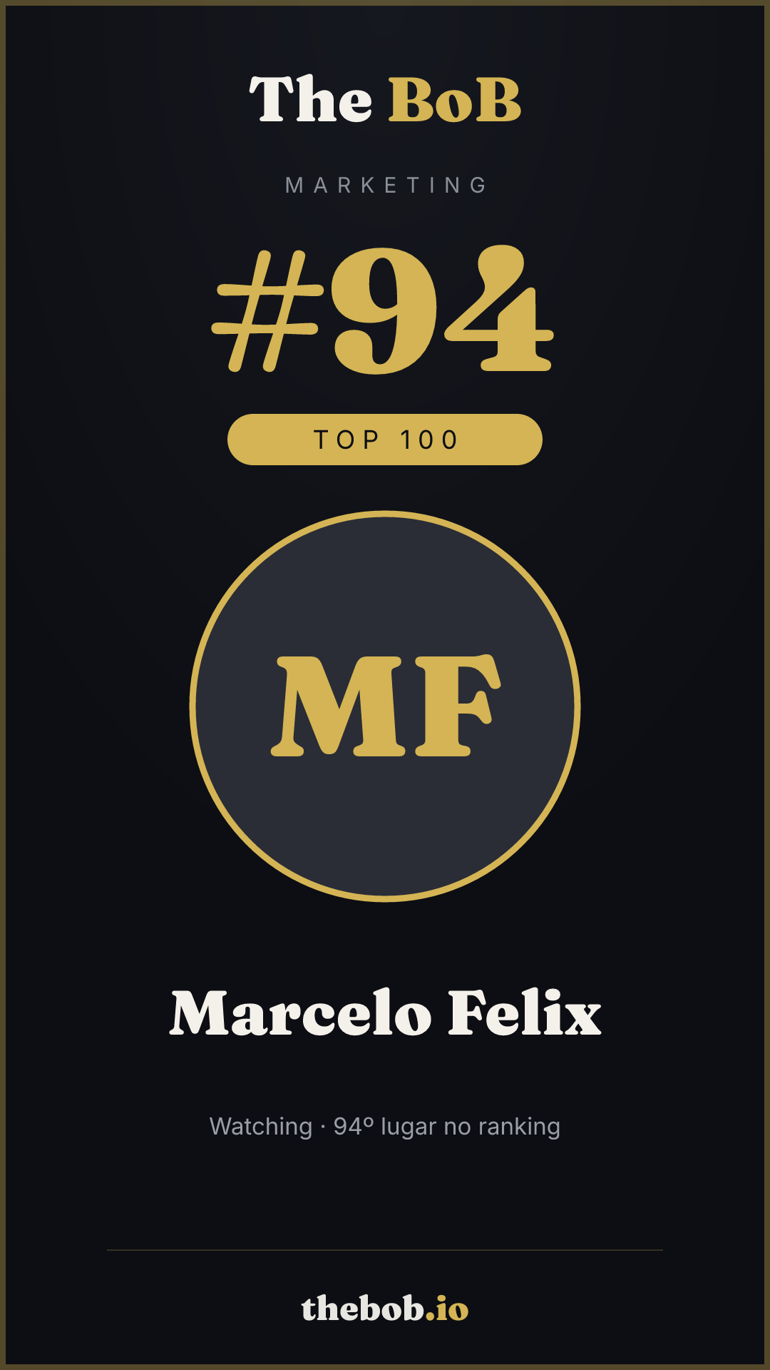 Selo The BoB · Marcelo Felix