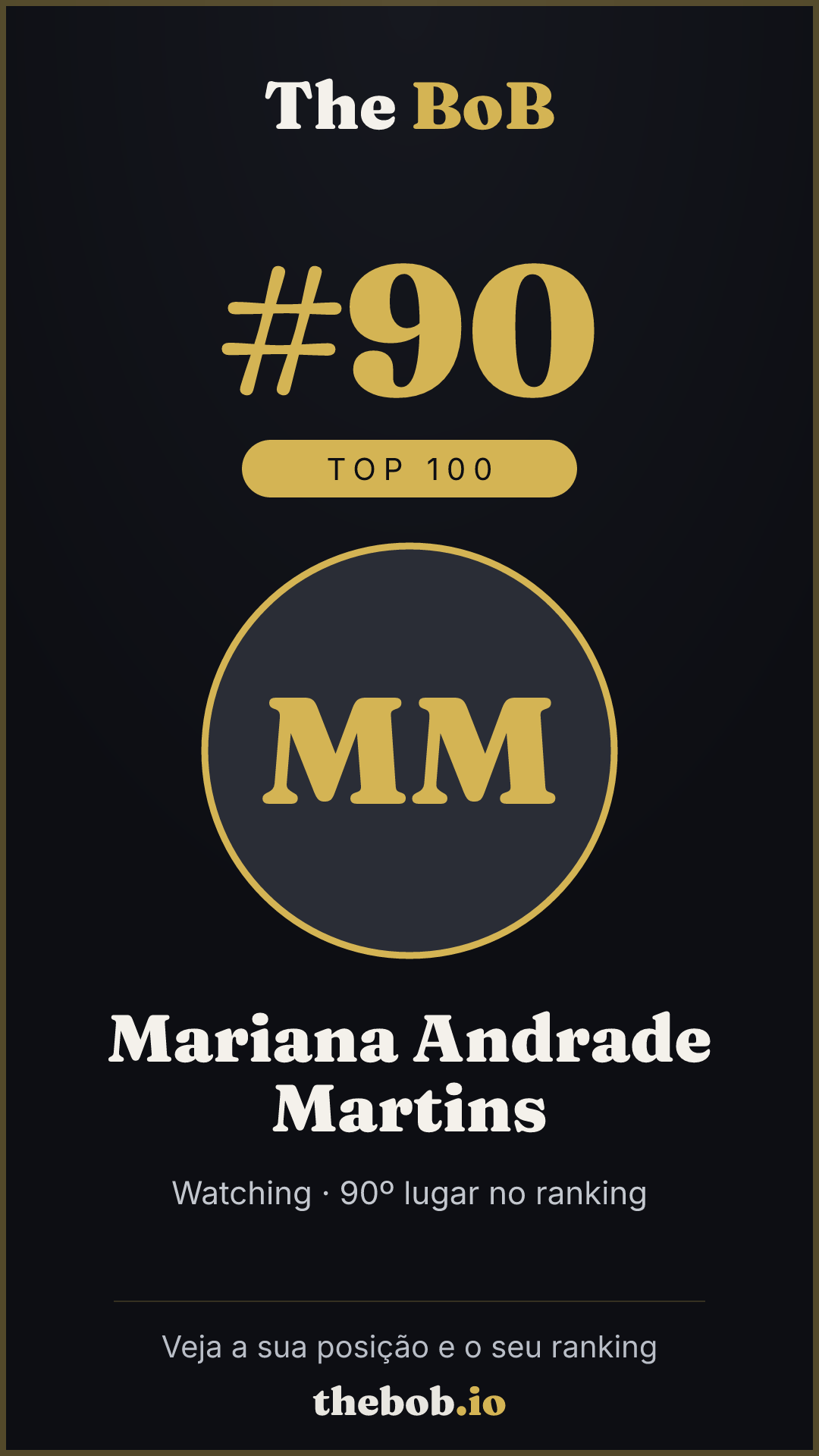 Selo The BoB · Mariana Andrade Martins