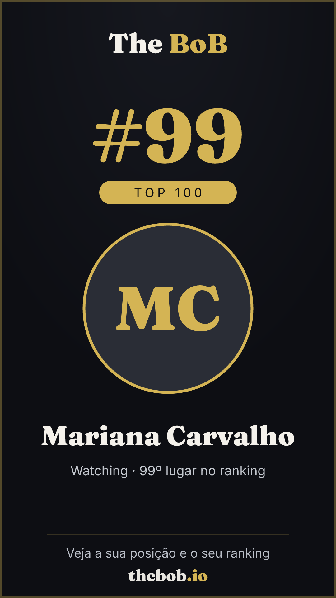 Selo The BoB · Mariana Carvalho