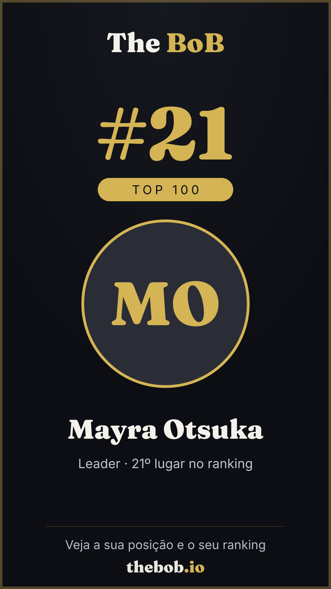 Selo The BoB · Mayra Otsuka