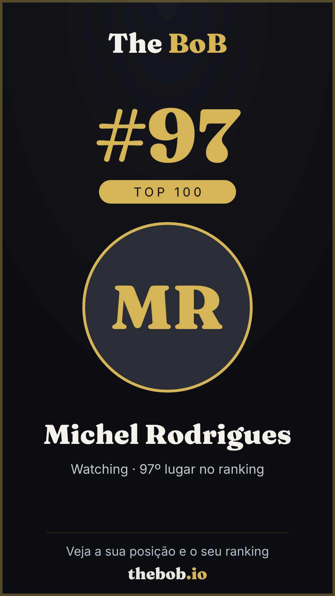 Selo The BoB · Michel Rodrigues