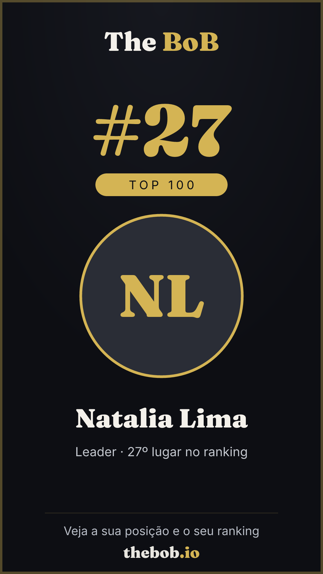 Selo The BoB · Natalia Lima