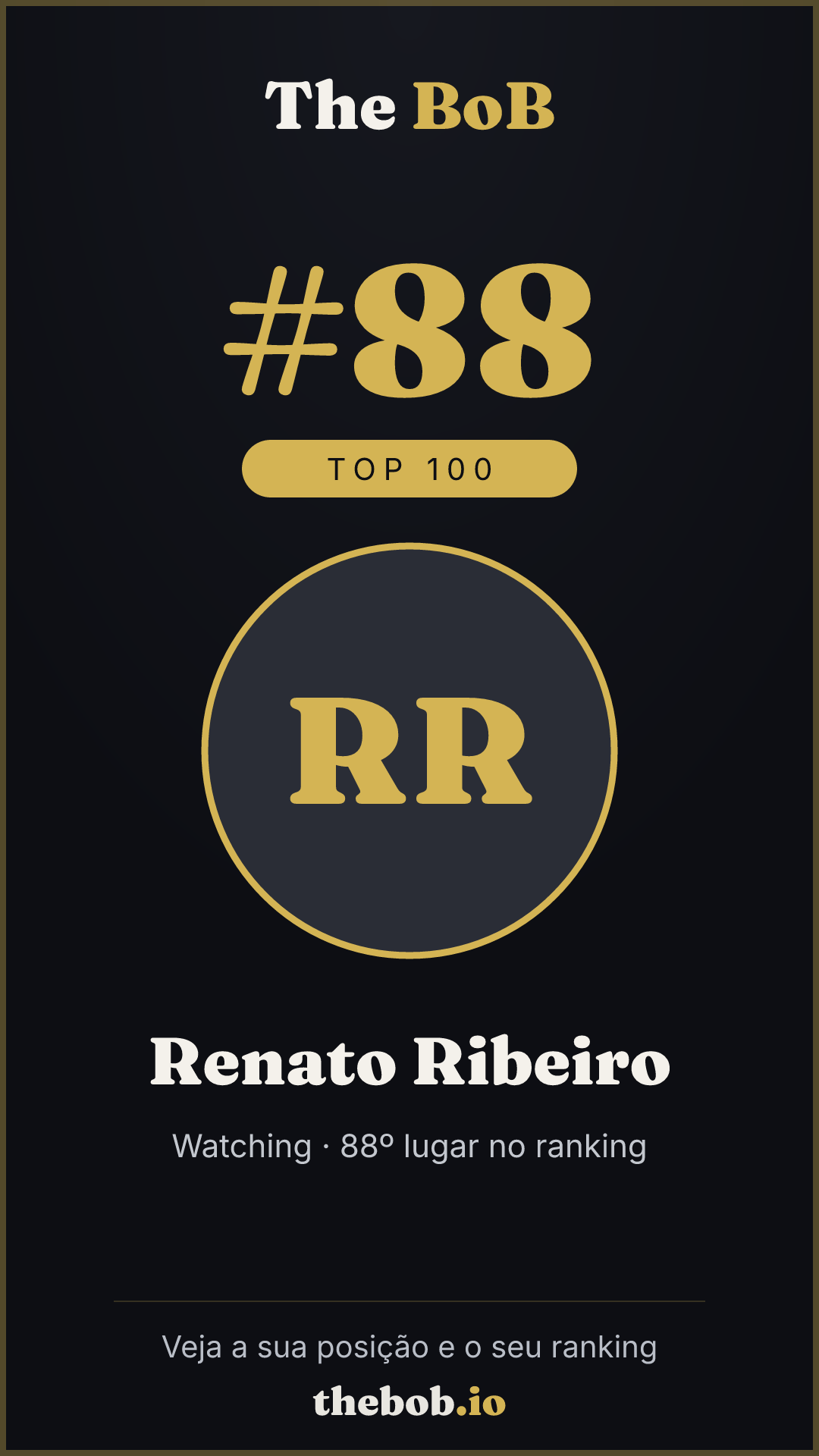 Selo The BoB · Renato Ribeiro